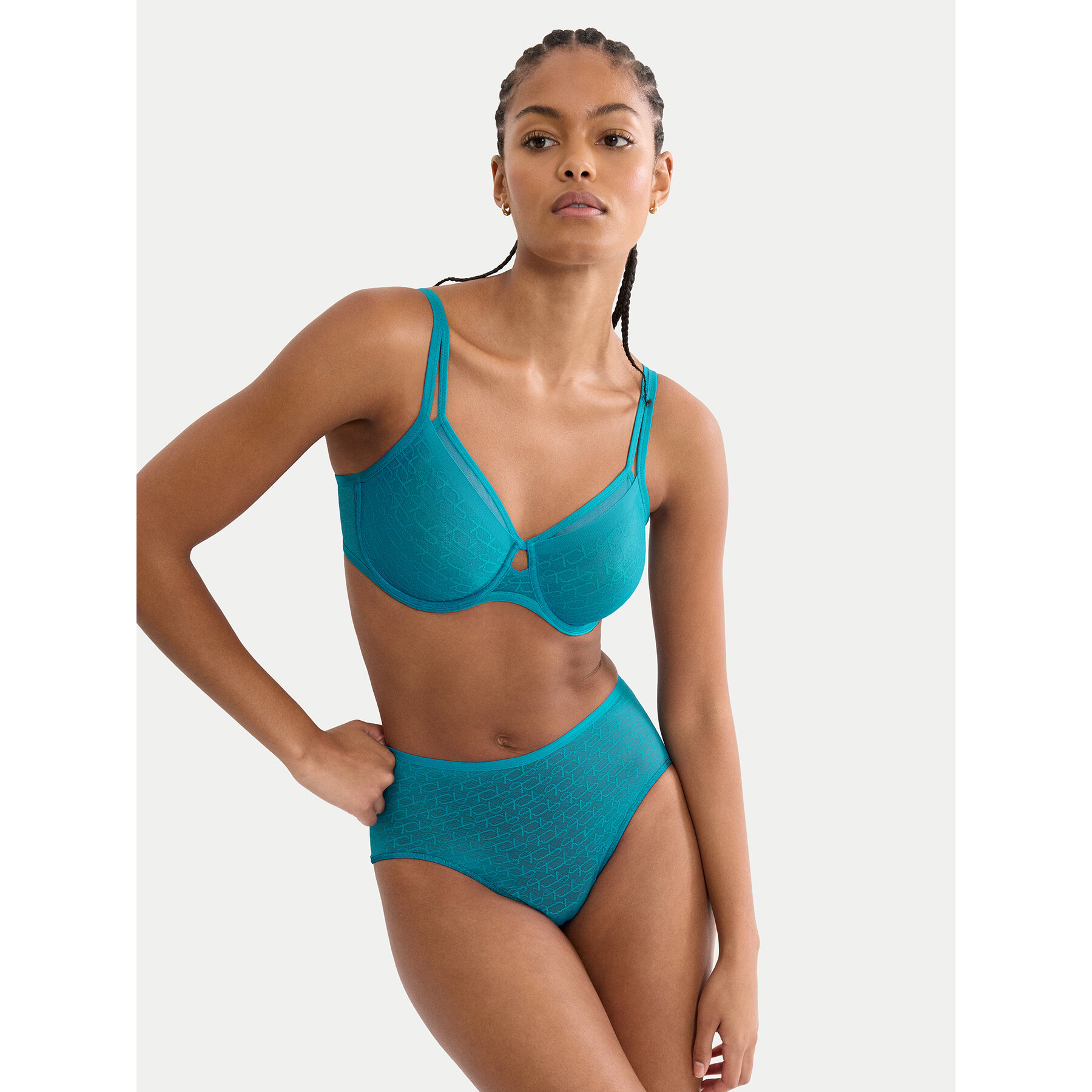 Triumph Klassischer Damenslip mit hoher Taille Triumph Signature Sheer Maxi EX 10215936 Blau