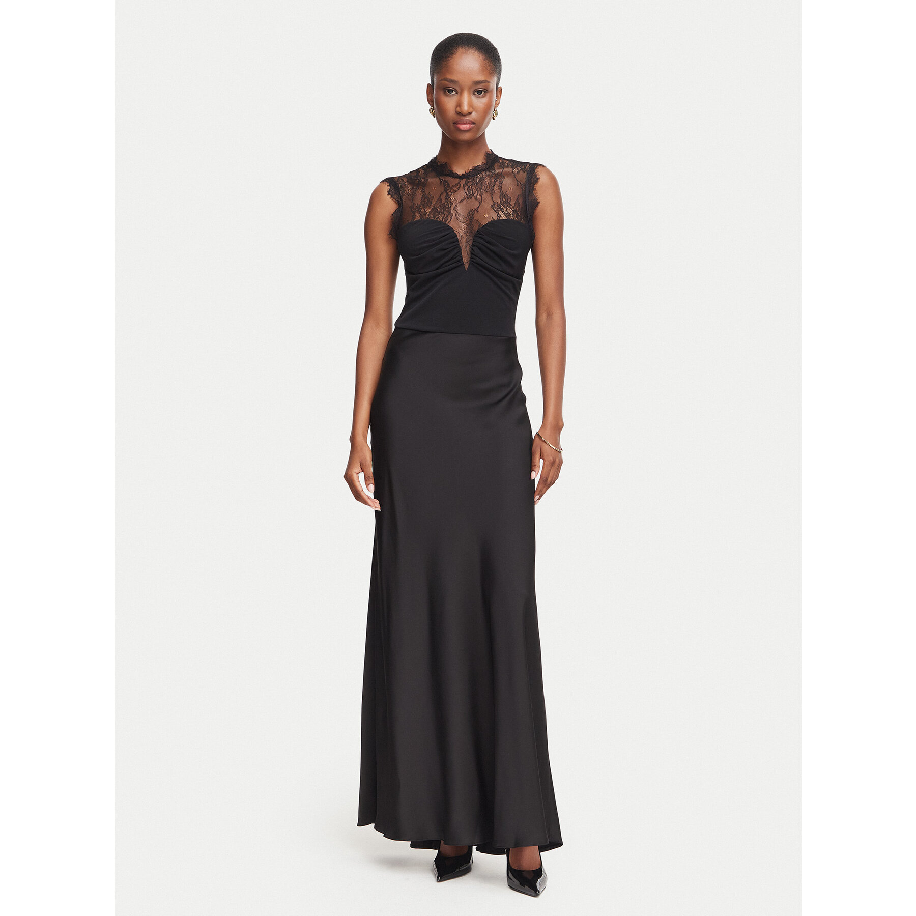 Rinascimento Abendkleid CFC0130478003 Schwarz Slim Fit