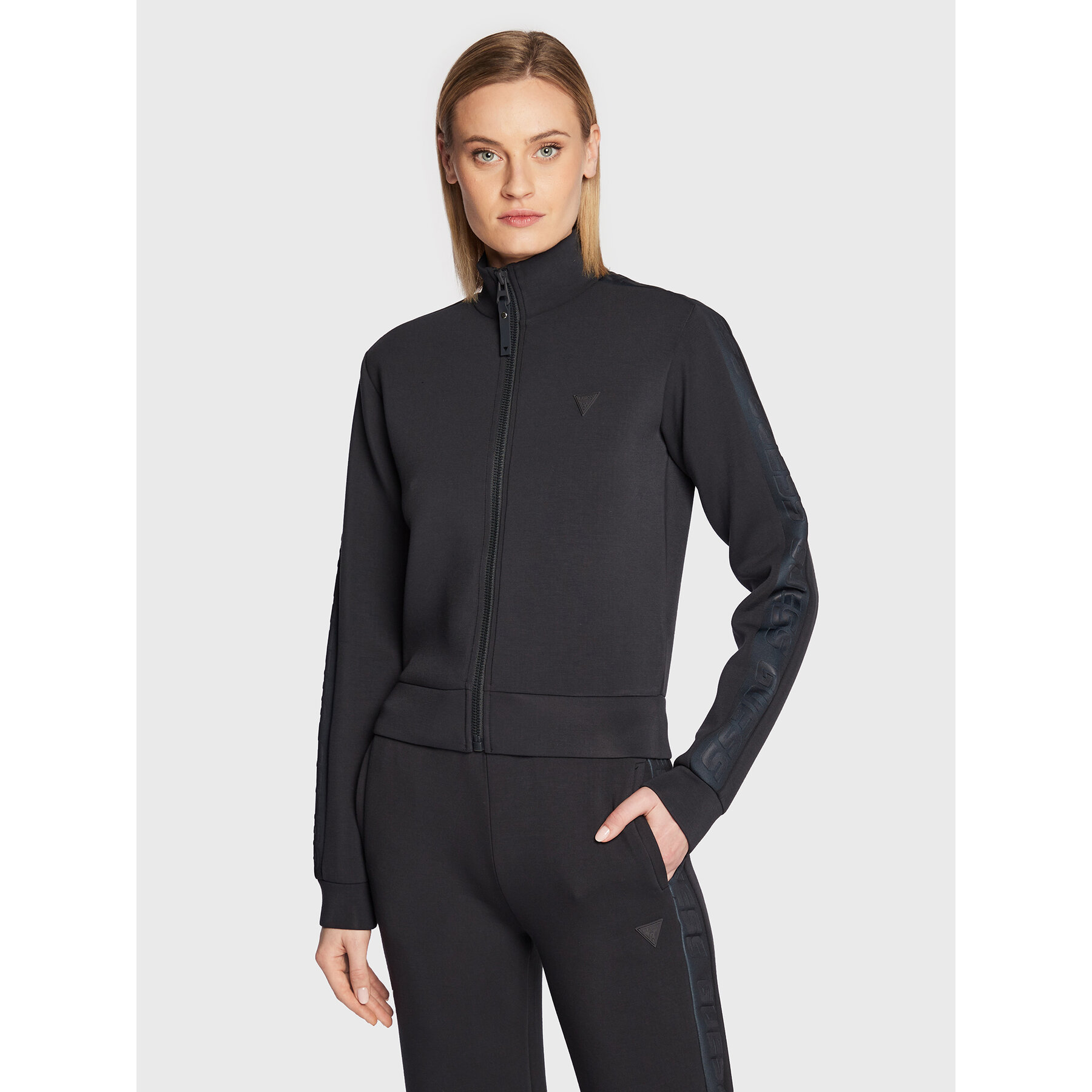 Guess Sweatshirt New Allie Scuba V2YQ17 K7UW2 Schwarz Regular Fit