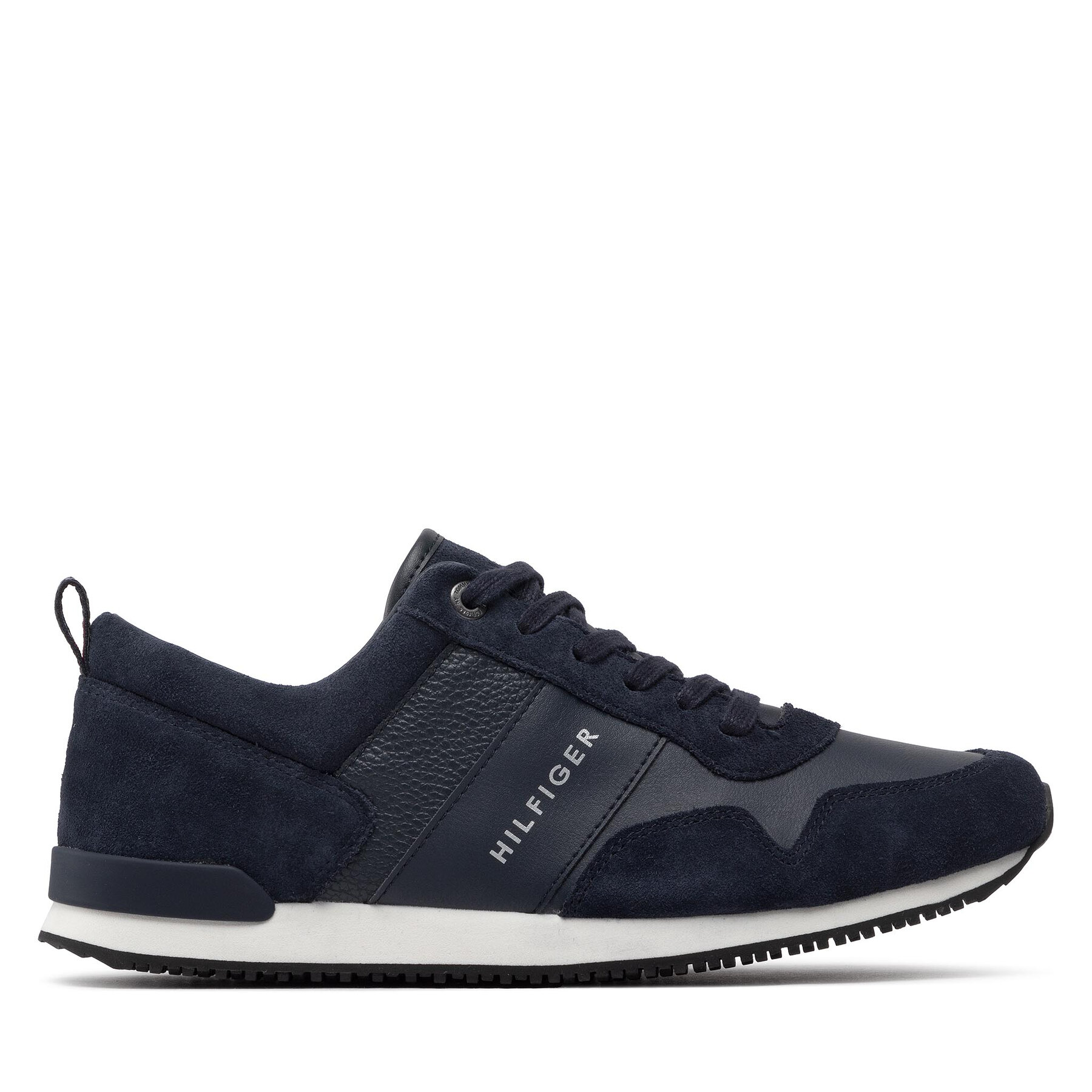 Snīkeri Tommy Hilfiger Iconic Leather Suede Mix Runner FM0FM00924 Tumši zils