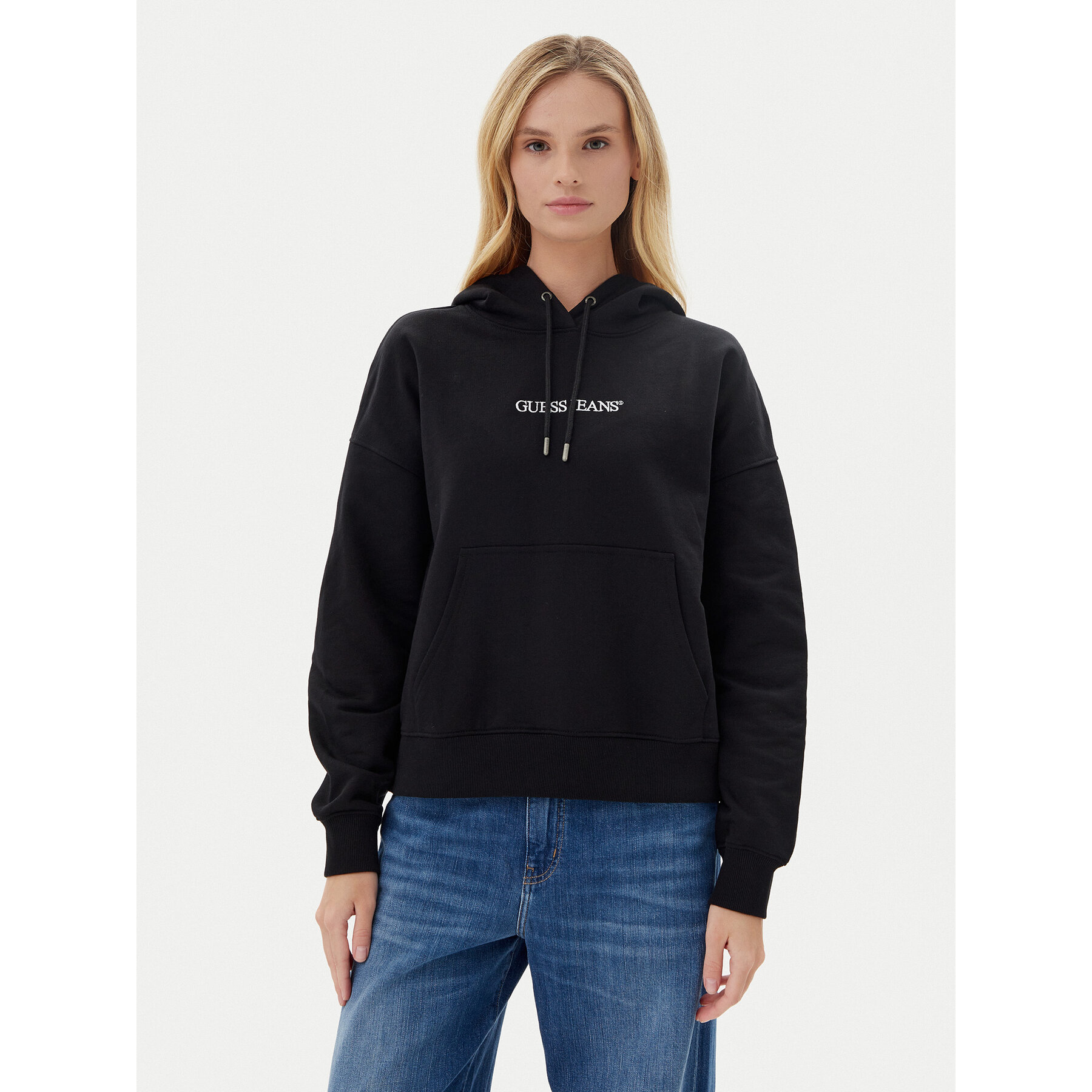 Guess Jeans Sweatshirt W5RQ27 K68I4 Schwarz Oversize