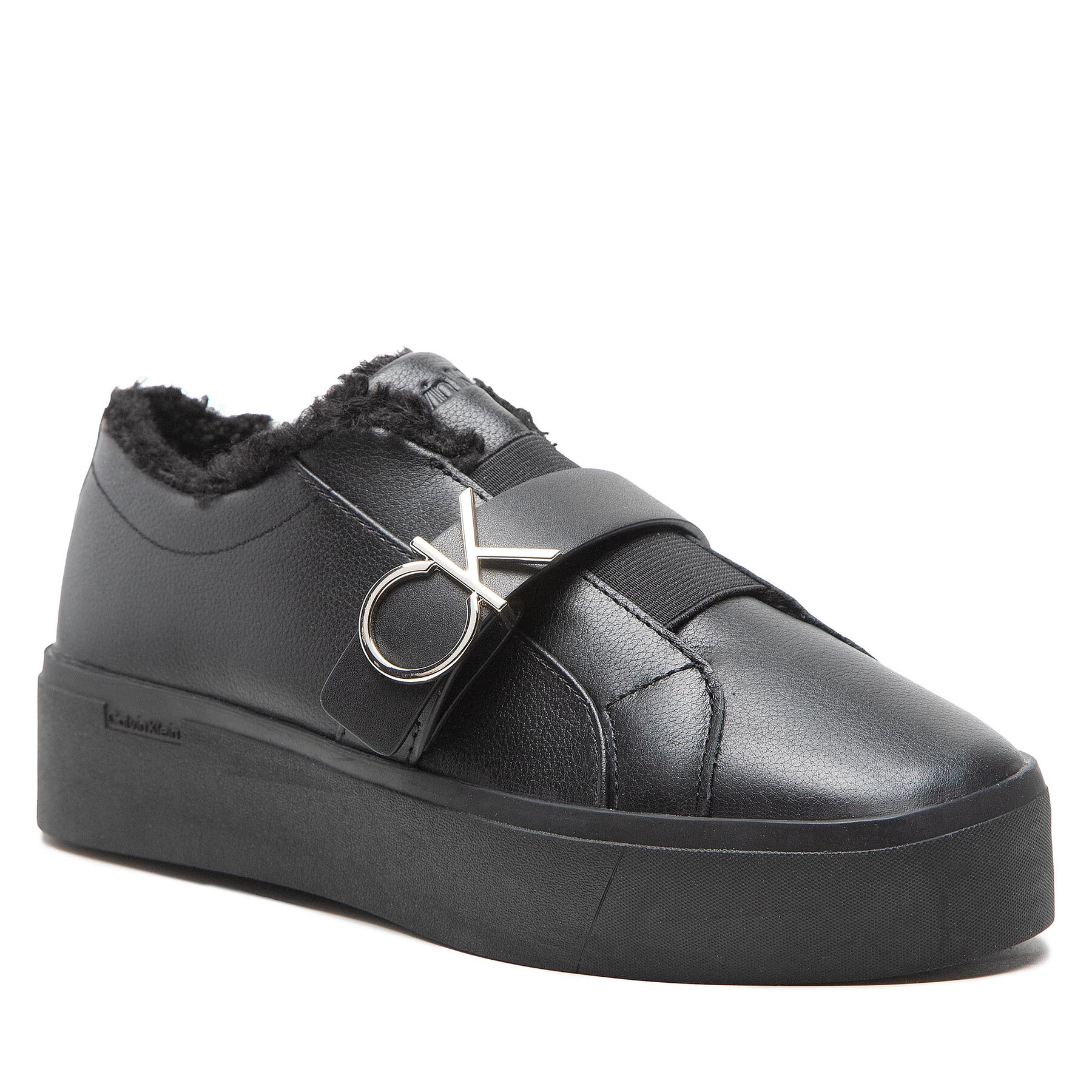 Superge Calvin Klein Platform Cupsole Slip On Ck Hw-L HW0HW01331 Ck Black BAX