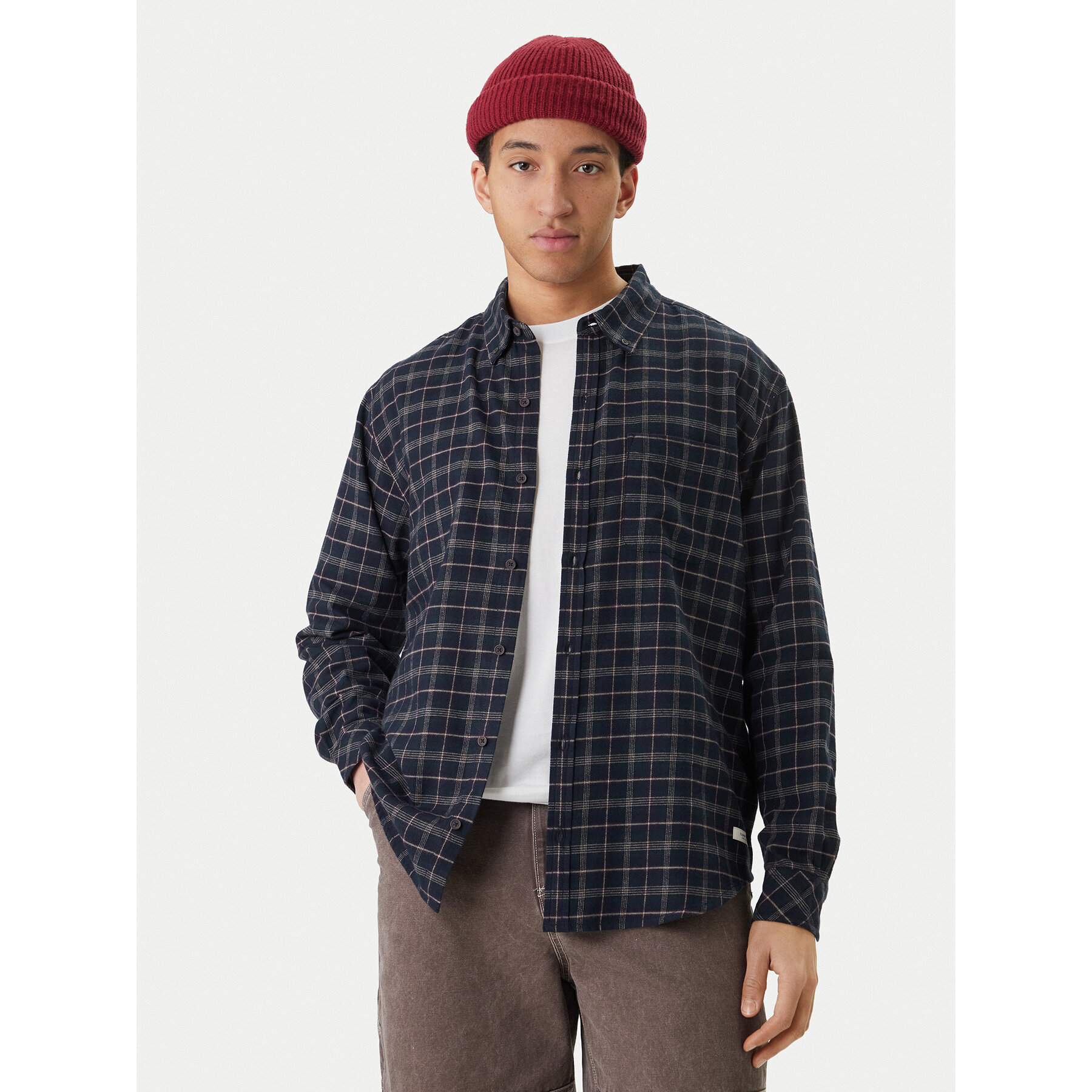 Element Hemd Button Down Regular Flannel ELYWT00183 Dunkelblau Regular Fit