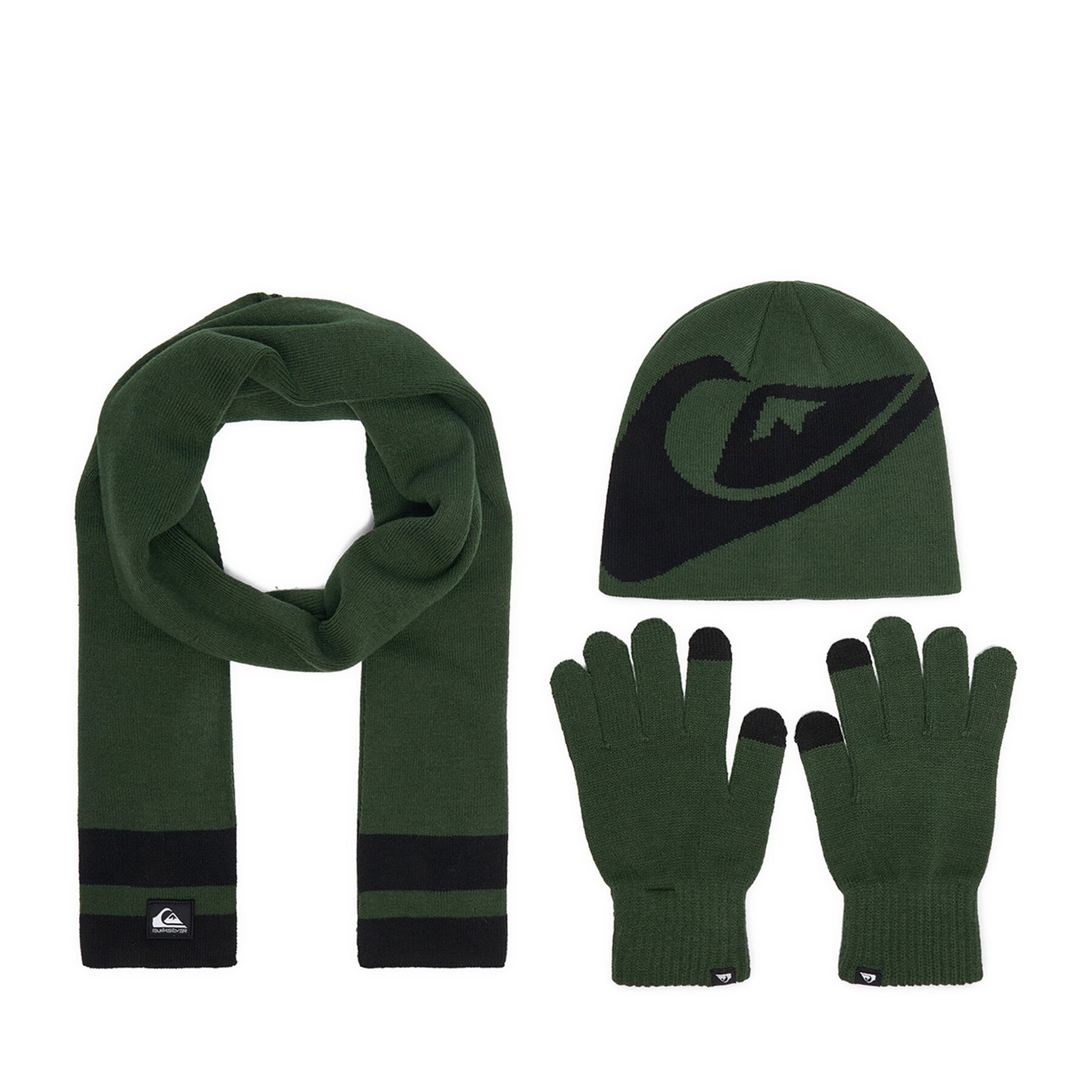 Sada čepice, šála a rukavice Quiksilver CWBEO-QS-SM346-001-AW26 Zelená