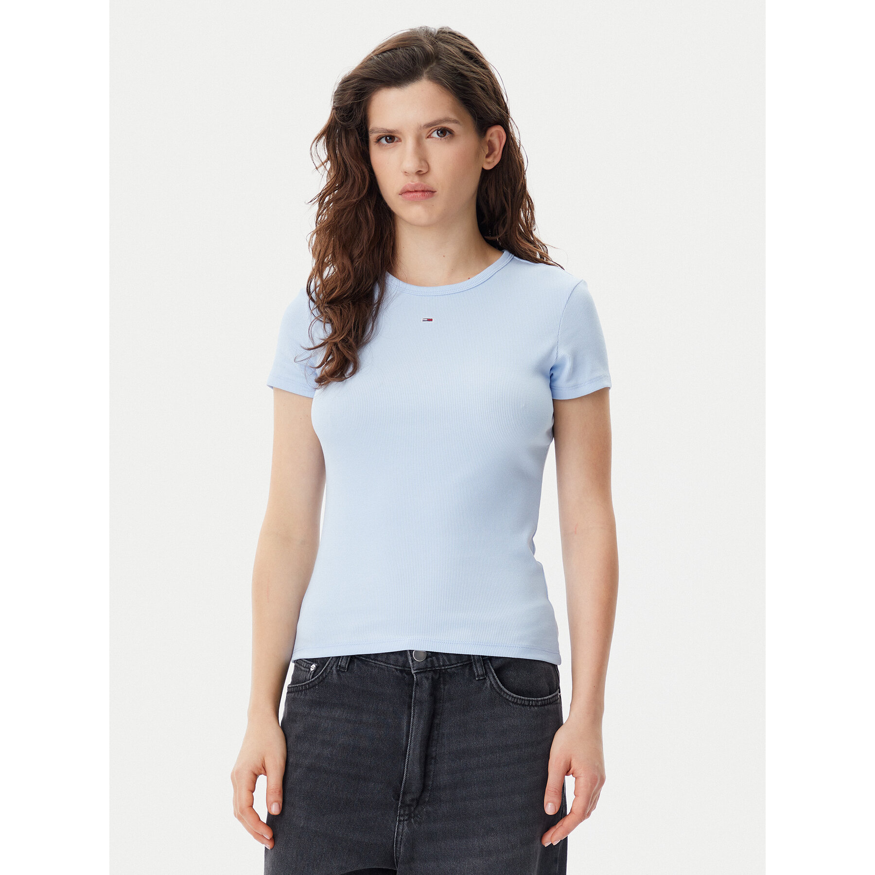 Tommy Jeans Póló Essential DW0DW17383 Kék Slim Fit