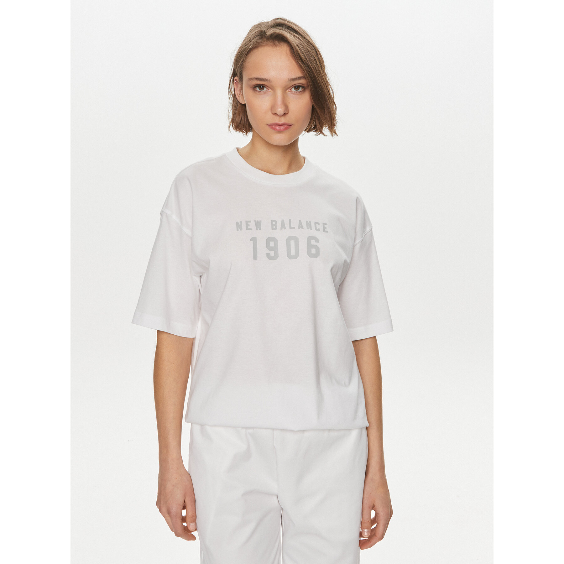 New Balance T-shirt WT41519 Bianco Oversize