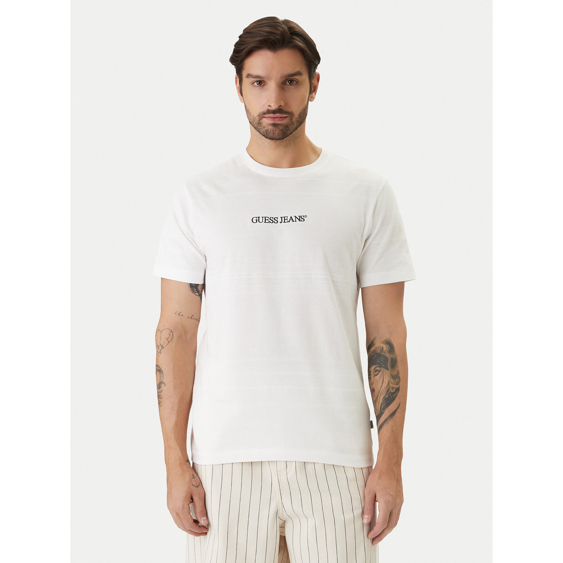 Guess Jeans T-Shirt M6GIZ3 KE942 Écru Regular Fit