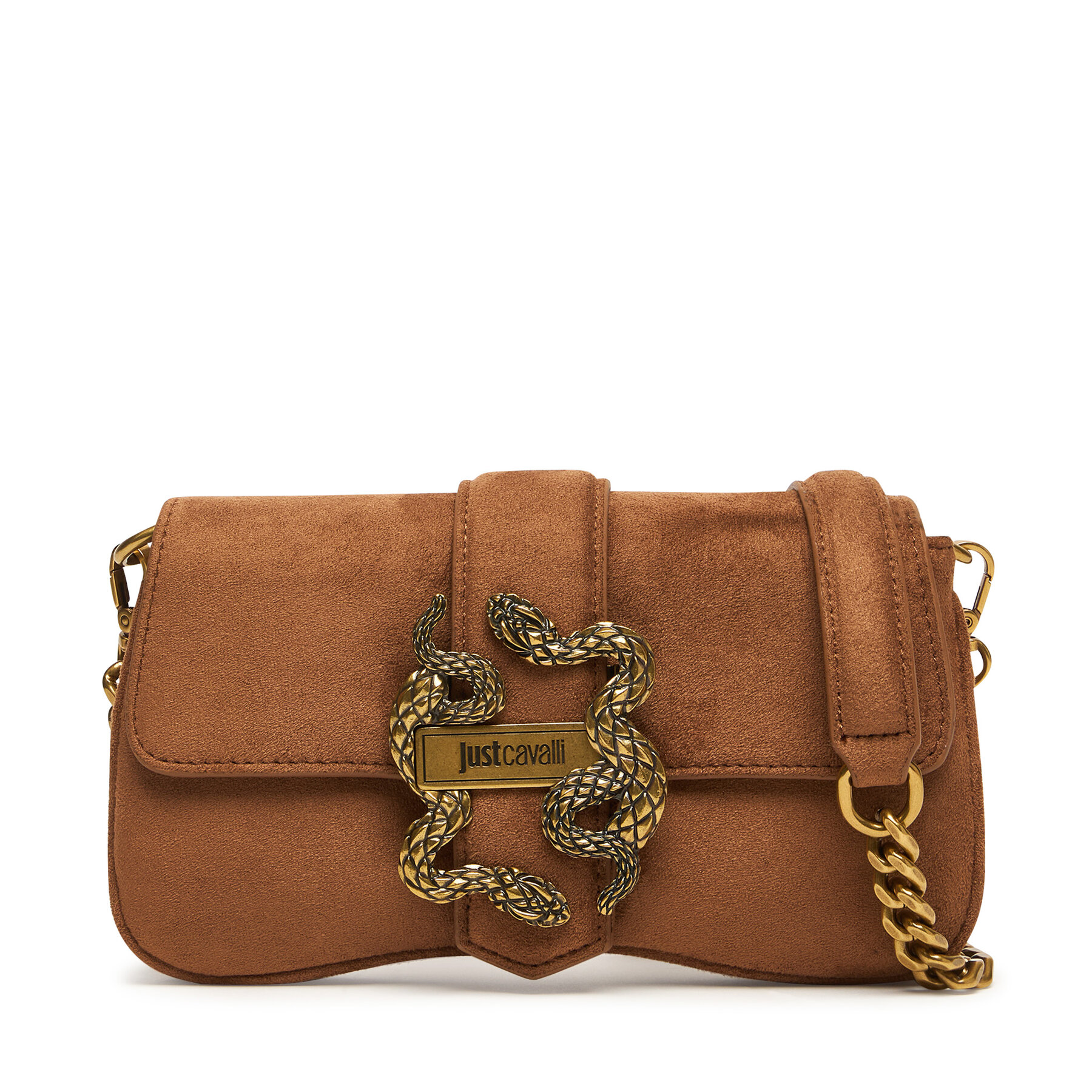 Τσάντα Just Cavalli Iconic Snakes 81RA4BA7 ZSE74 Καφέ