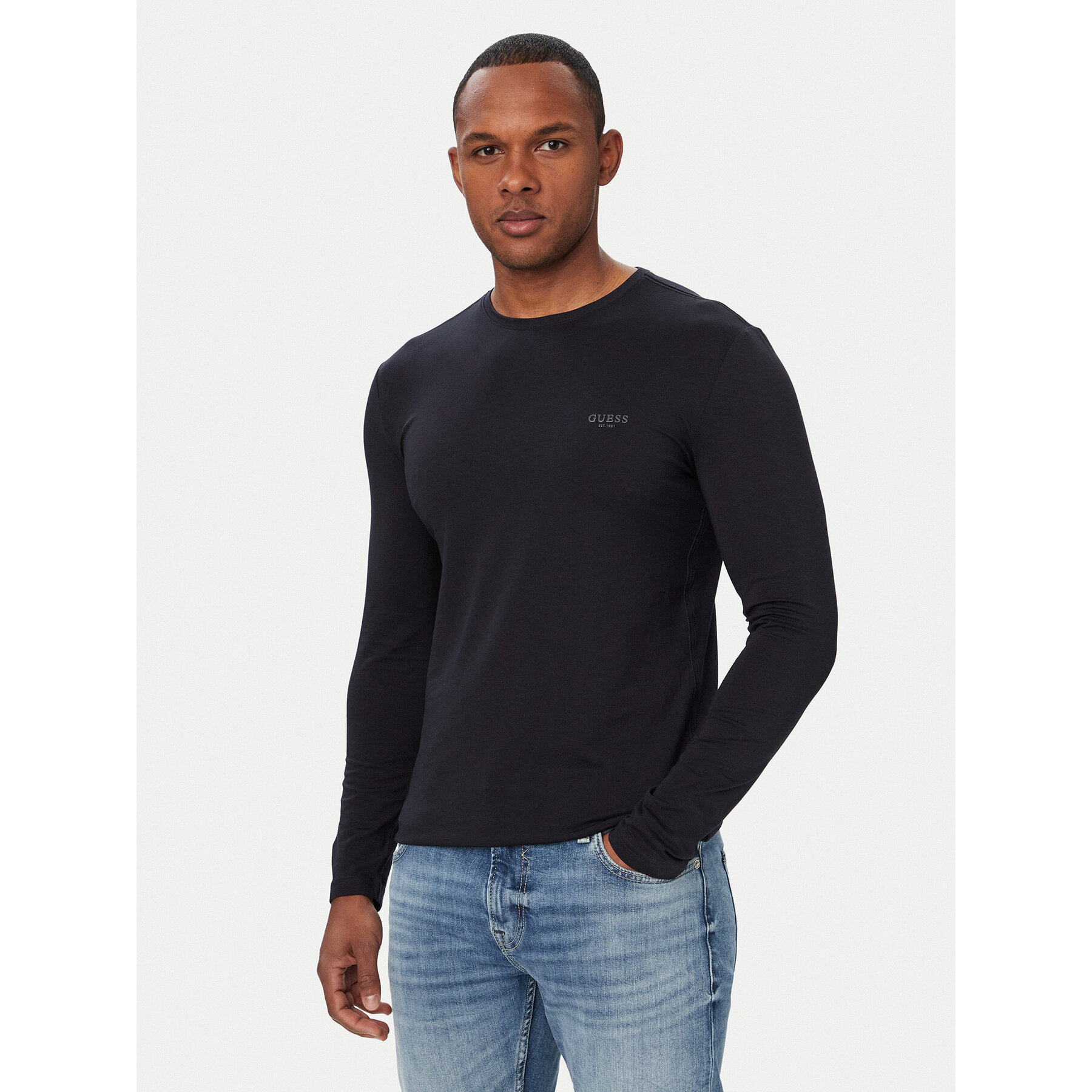 Guess Longsleeve M6YI28 K3733 Dunkelblau Regular Fit