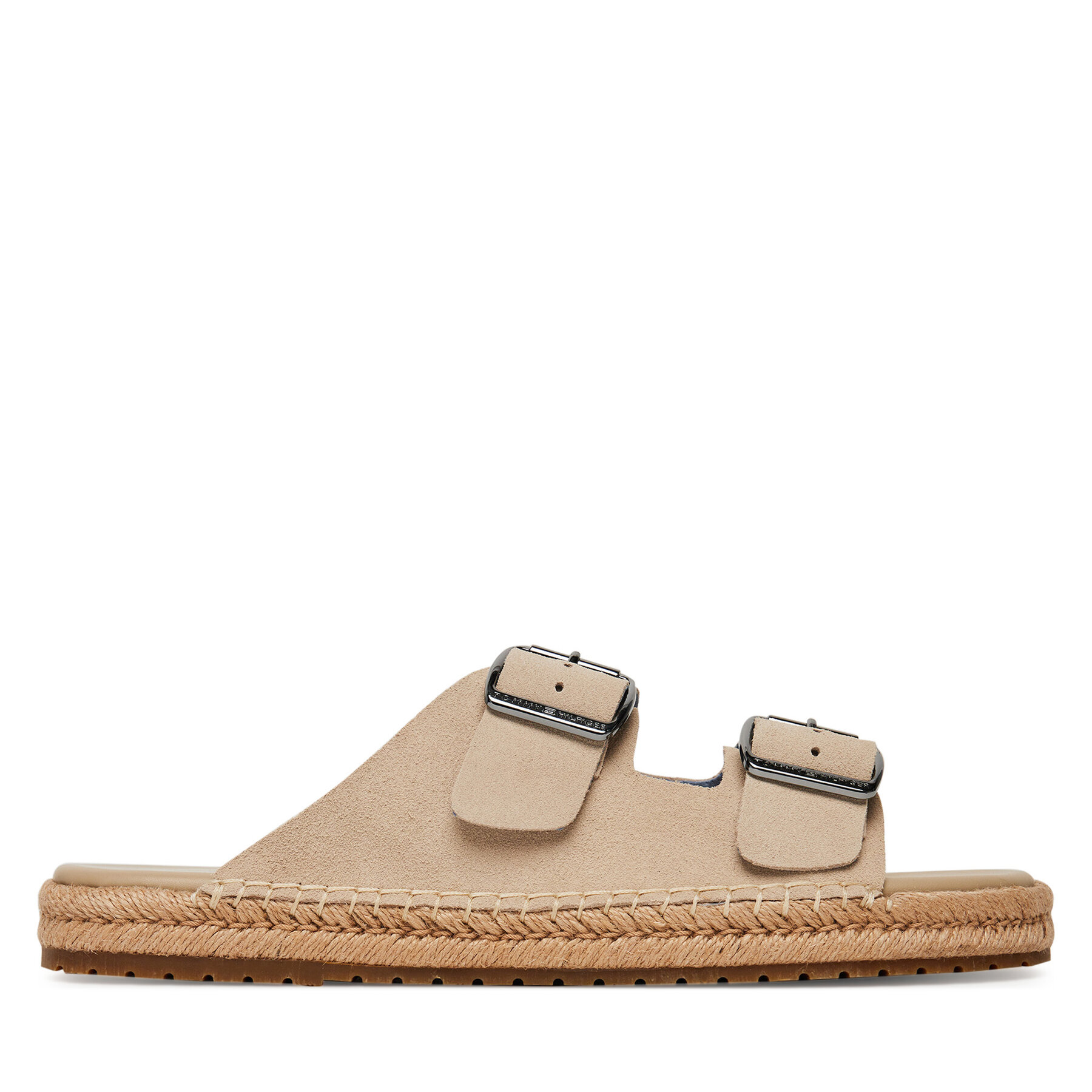 Espadrile Tommy Hilfiger Flex Jutte Hilfiger Suede Sandal FM0FM05503 Bež