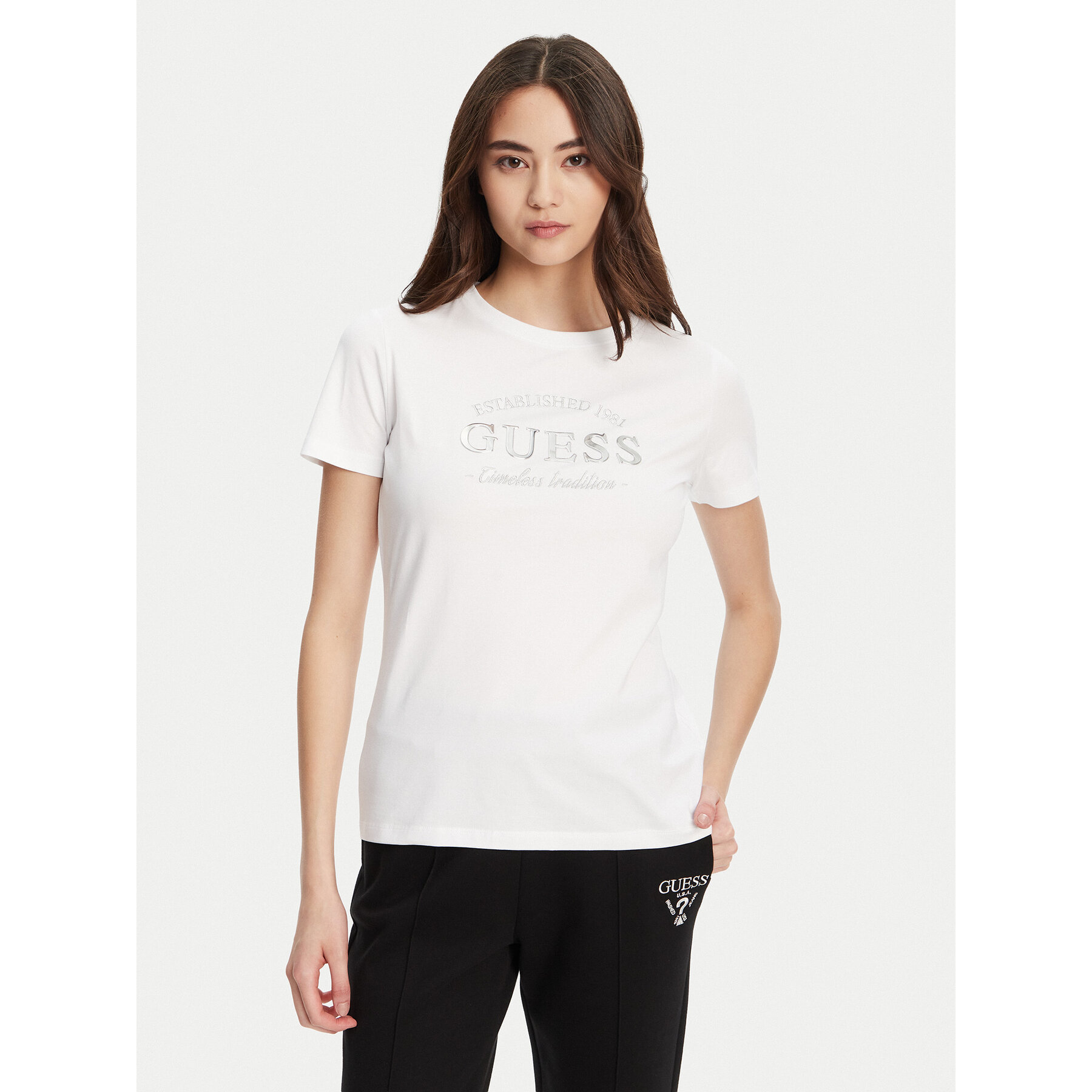 Guess Póló V5YI12 J1314 Fehér Regular Fit