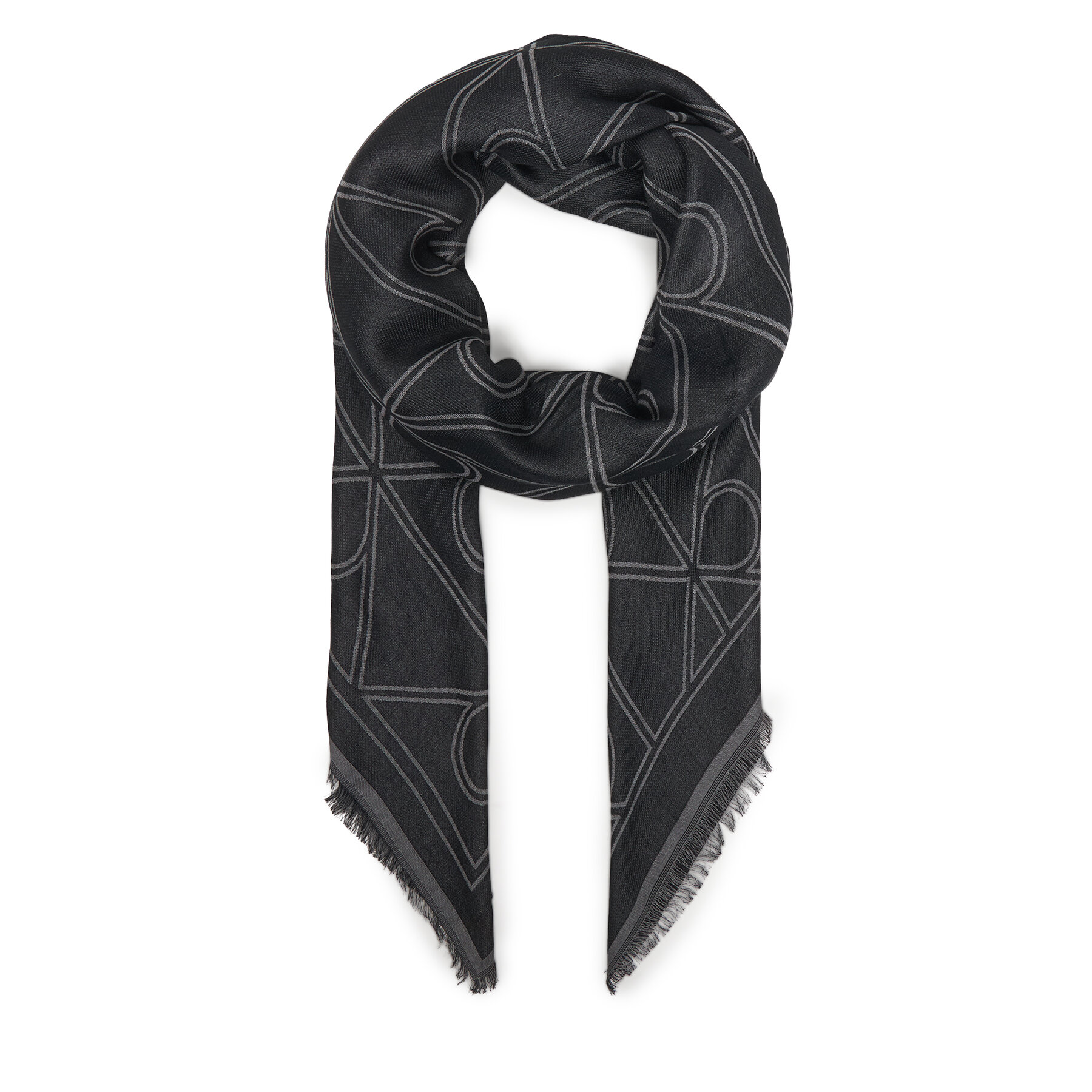 Šál/Šatka Calvin Klein Emblem Aop Contrast Lw Square Sc LV04F8077G Čierna