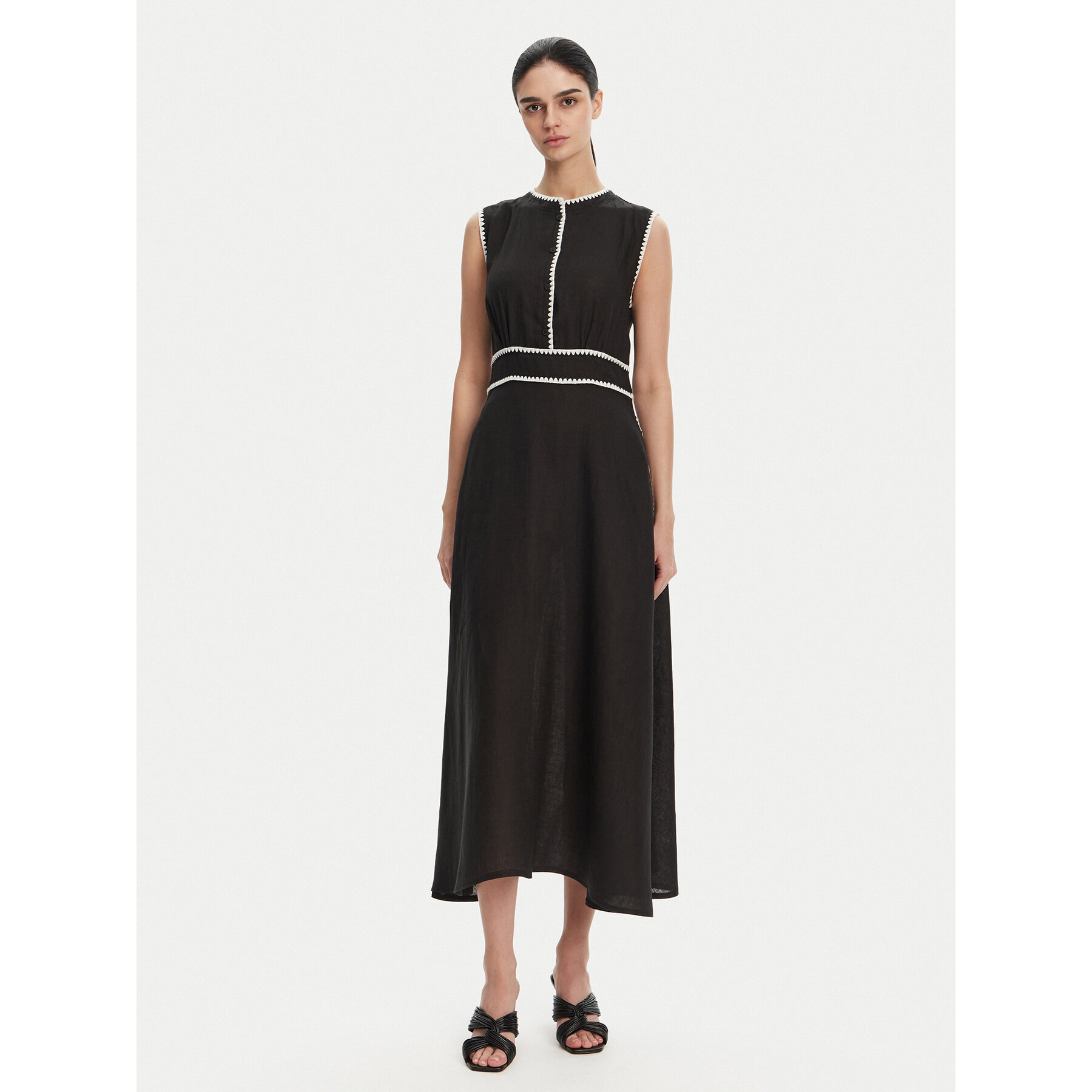 ICONA Sommerkleid RP5LE007 Schwarz Regular Fit