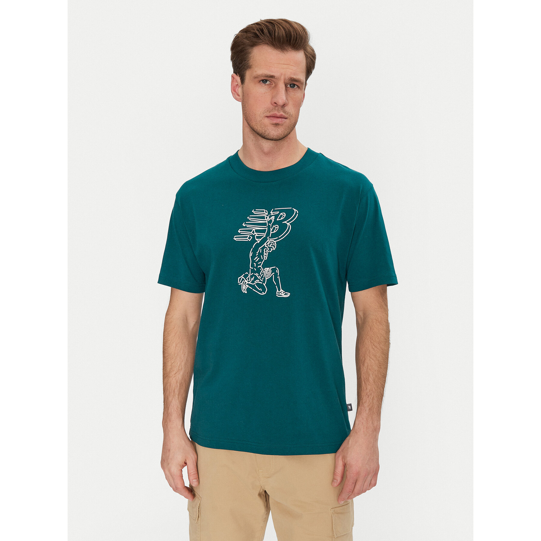 New Balance T-Shirt MT51978 Πράσινο Relaxed Fit