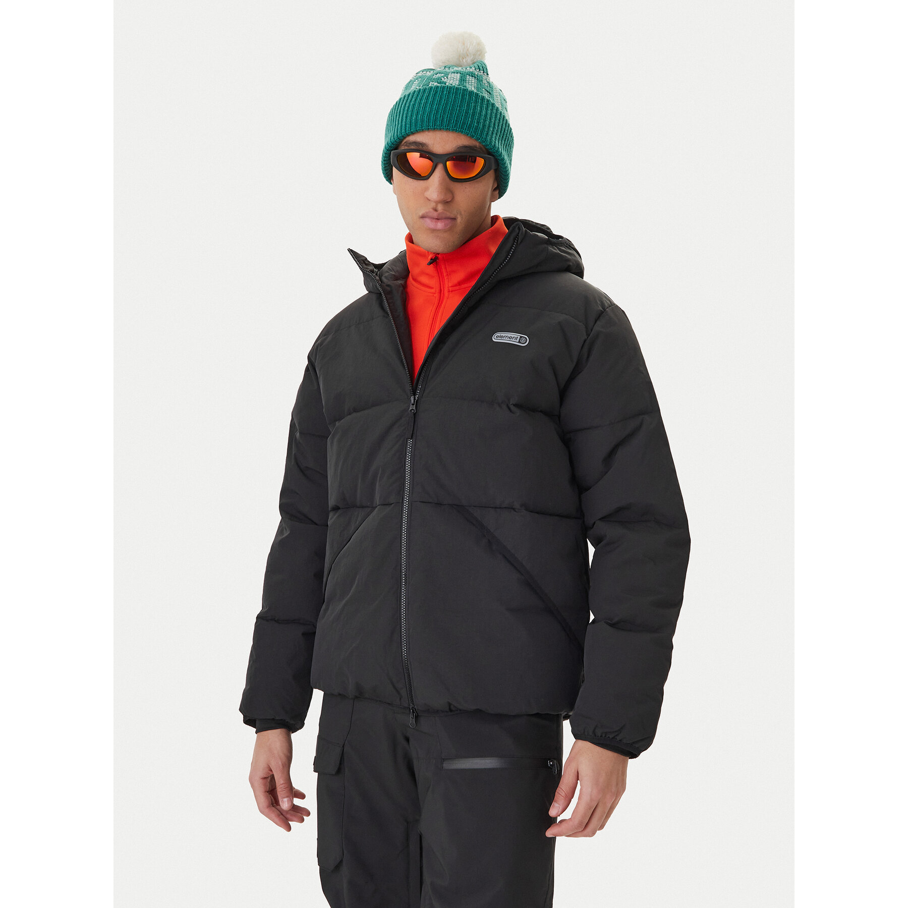 Element Winterjacke Hooded Puffer ELYJK00276 Schwarz Regular Fit
