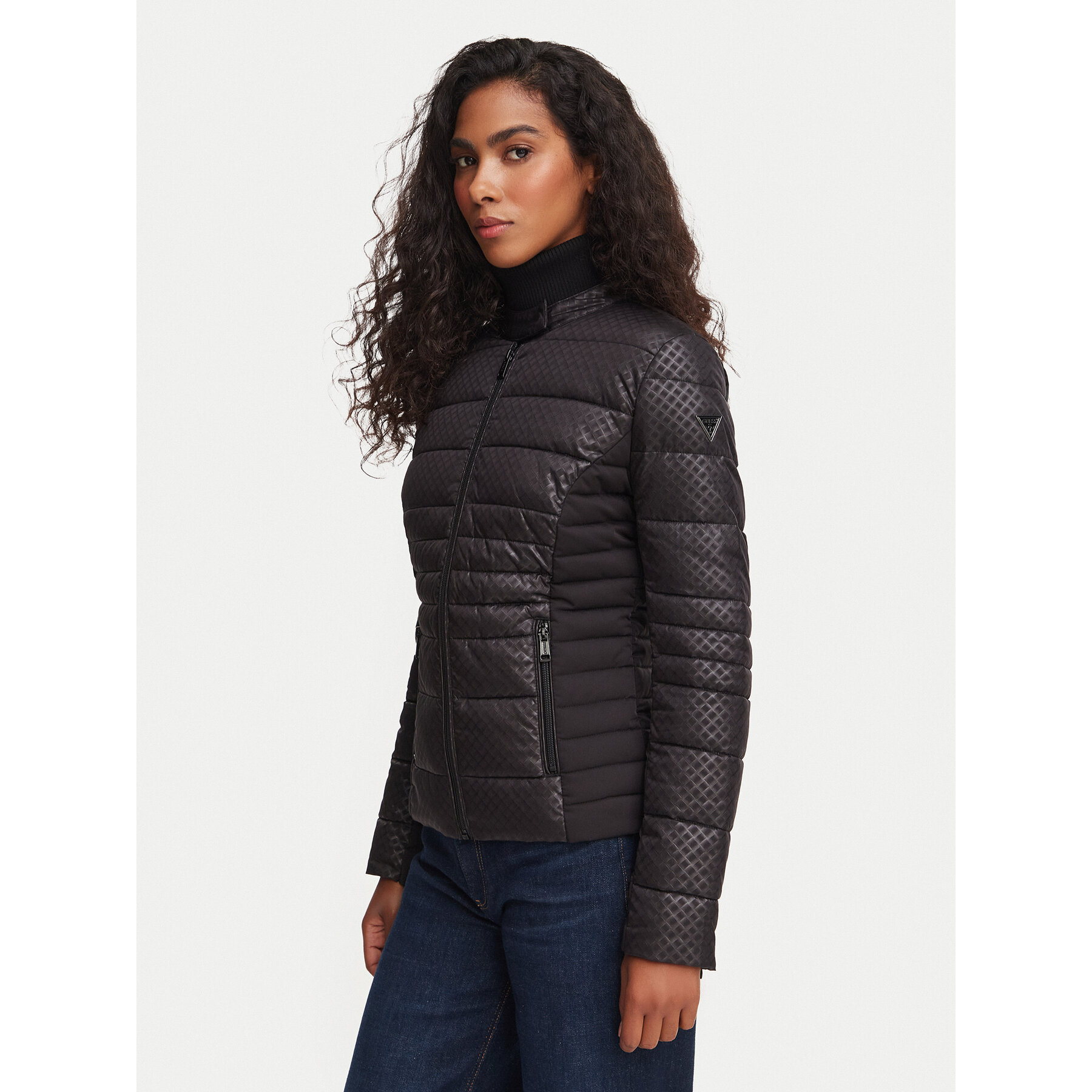 Guess Übergangsjacke W6YL16 W2891 Schwarz Slim Fit