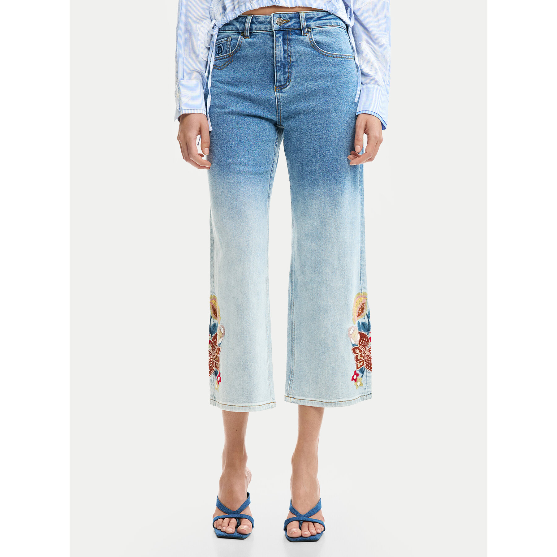 Desigual Jeans Coco 26SWDD20 Blau Straight Fit