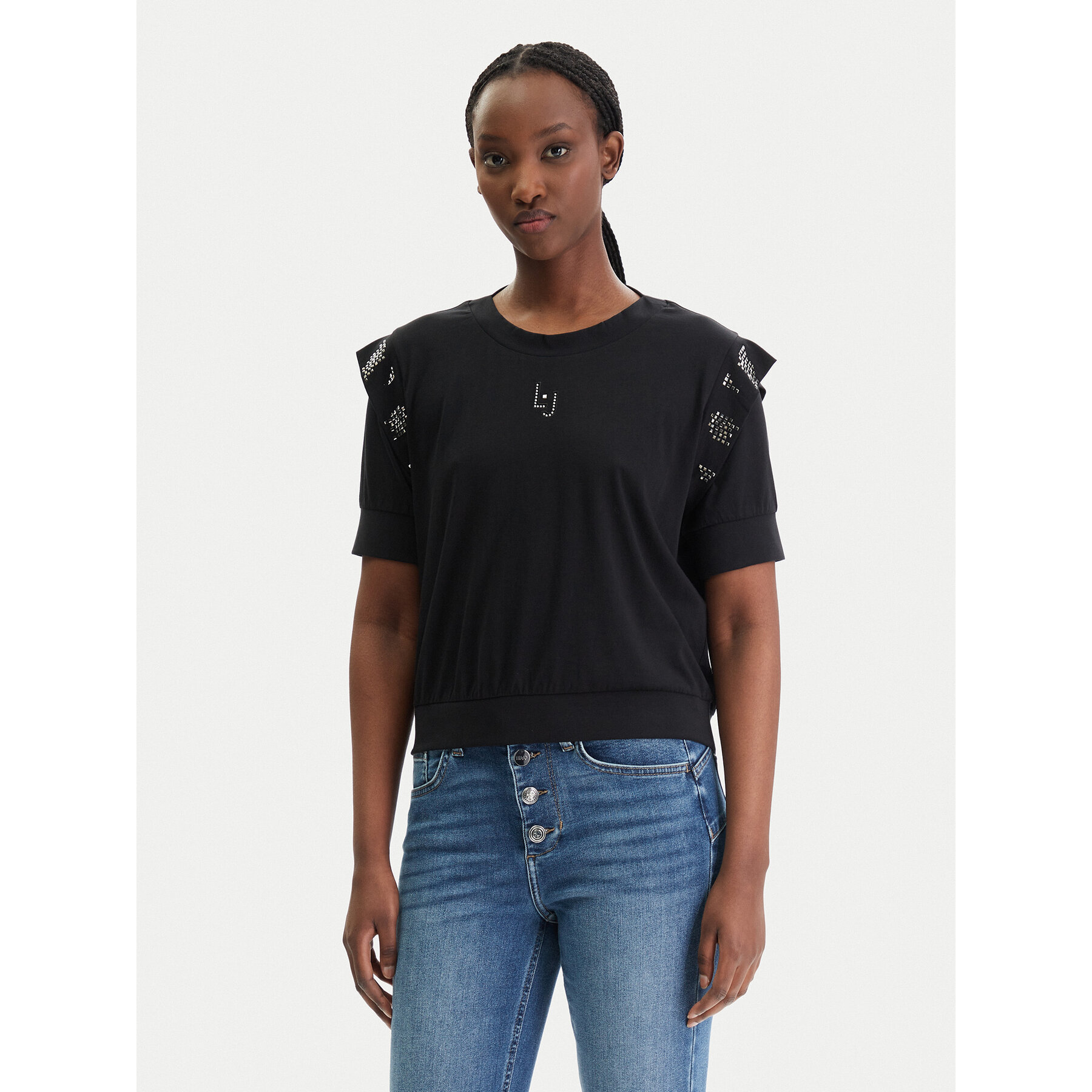 Liu Jo Sport Bluse TA6030 JS923 Schwarz Regular Fit