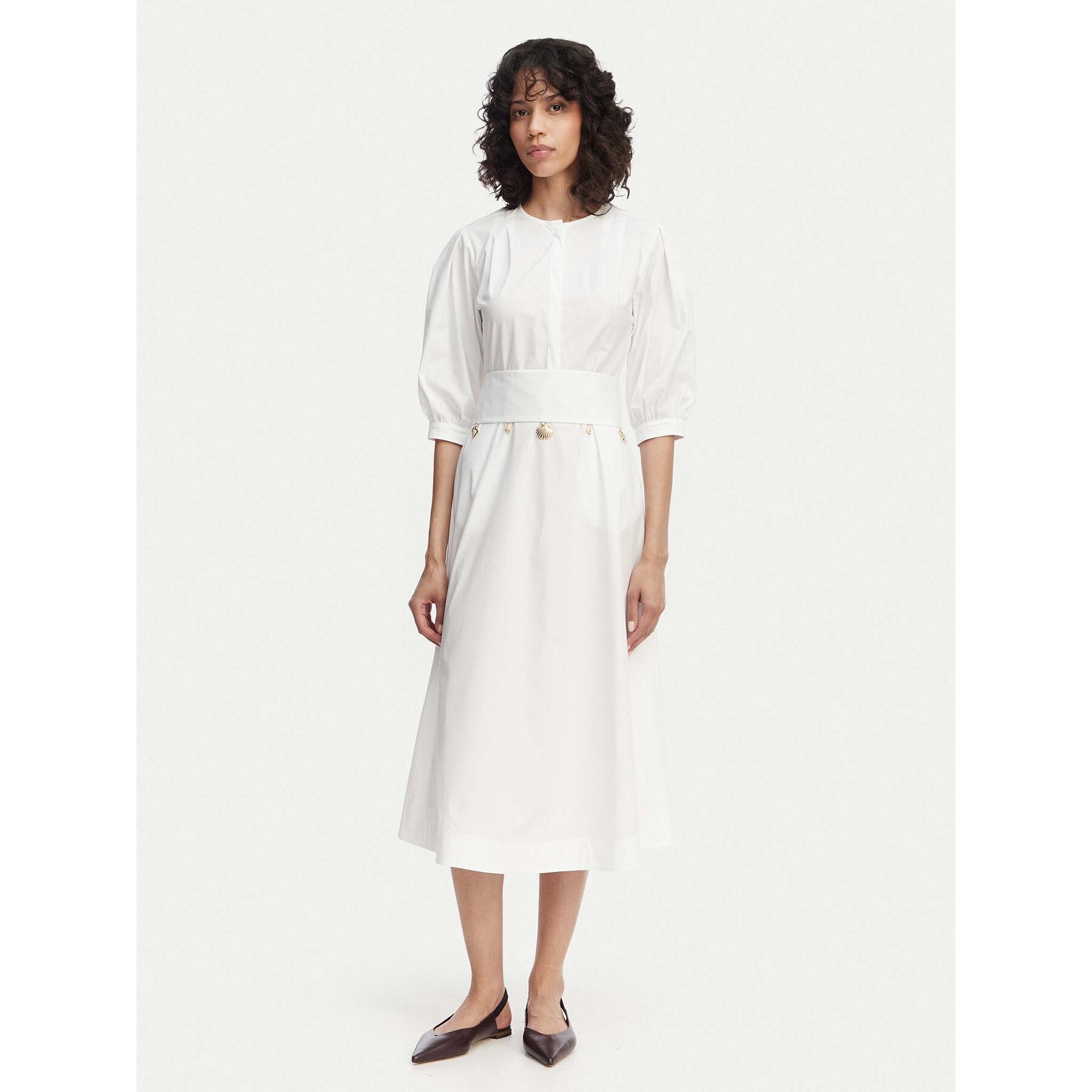 Marella Kleid für den Alltag Stecca 2613221192 Weiß Regular Fit