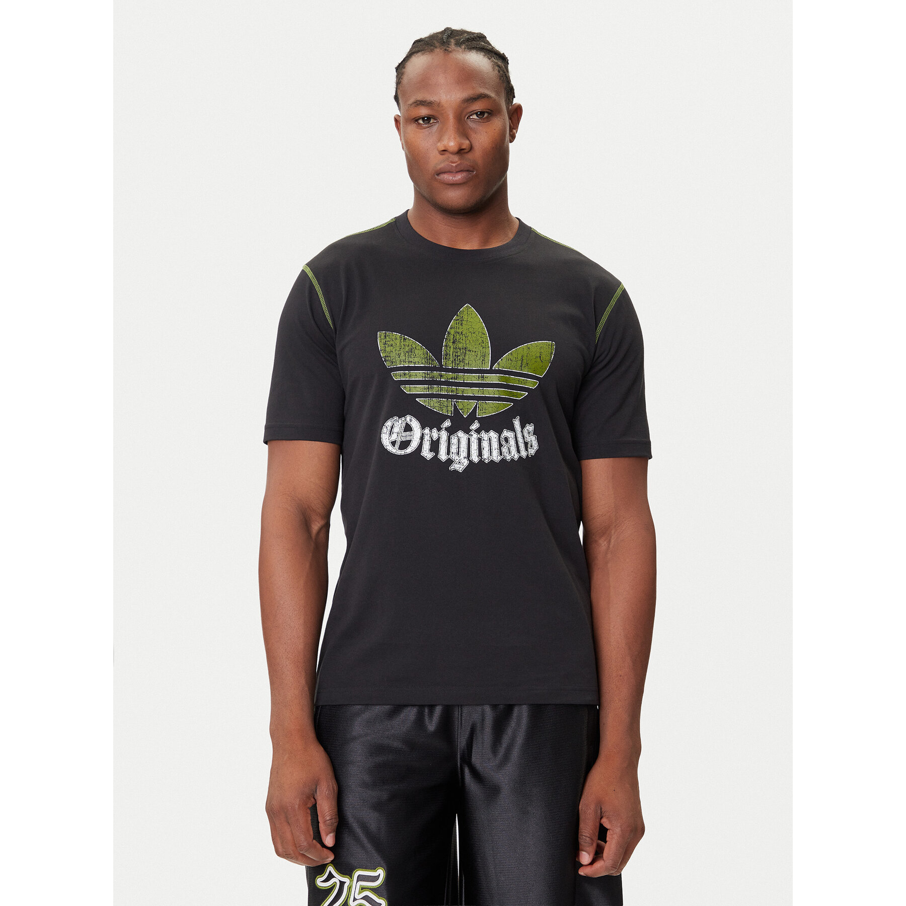 adidas T-Shirt Distressed Graphic JY2761 Μαύρο Regular Fit