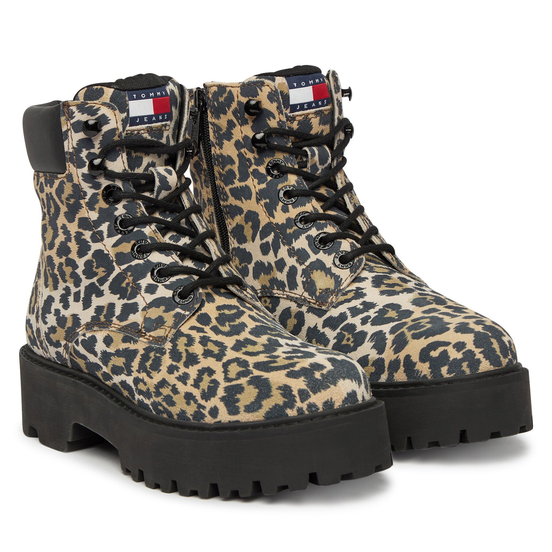 Gležnjarji Tommy Jeans Tjw Platform Cheetah Boots EN0EN03140 Rjava