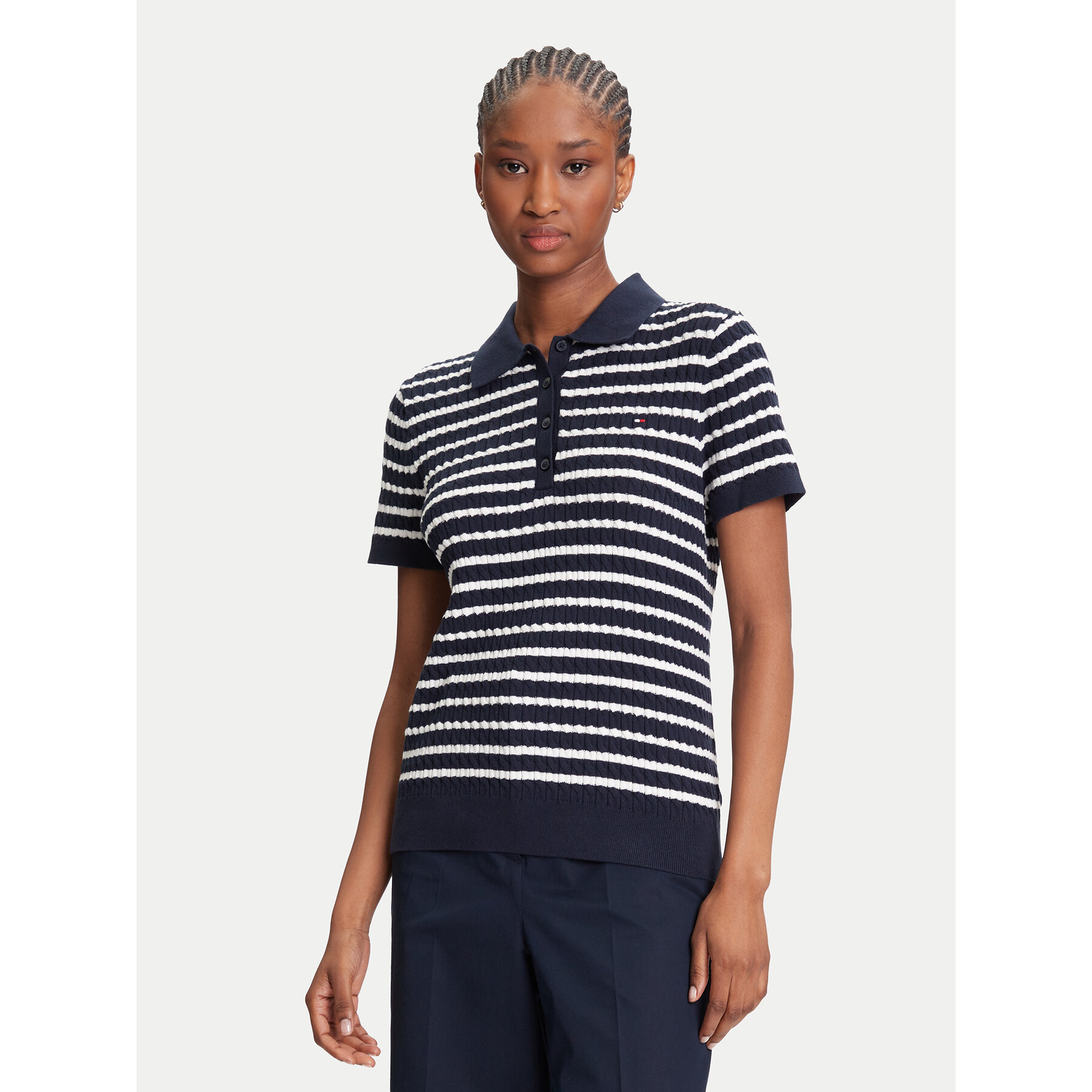 Tommy Hilfiger Polo Fine WW0WW41474 Tamnoplava Regular Fit