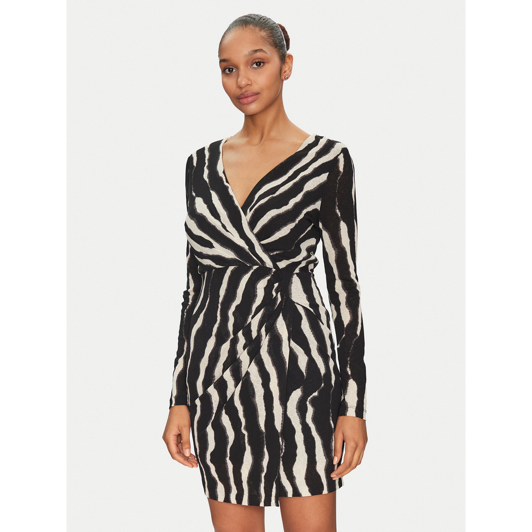 Morgan Kleid für den Alltag 251-RIBLO.F Schwarz Slim Fit