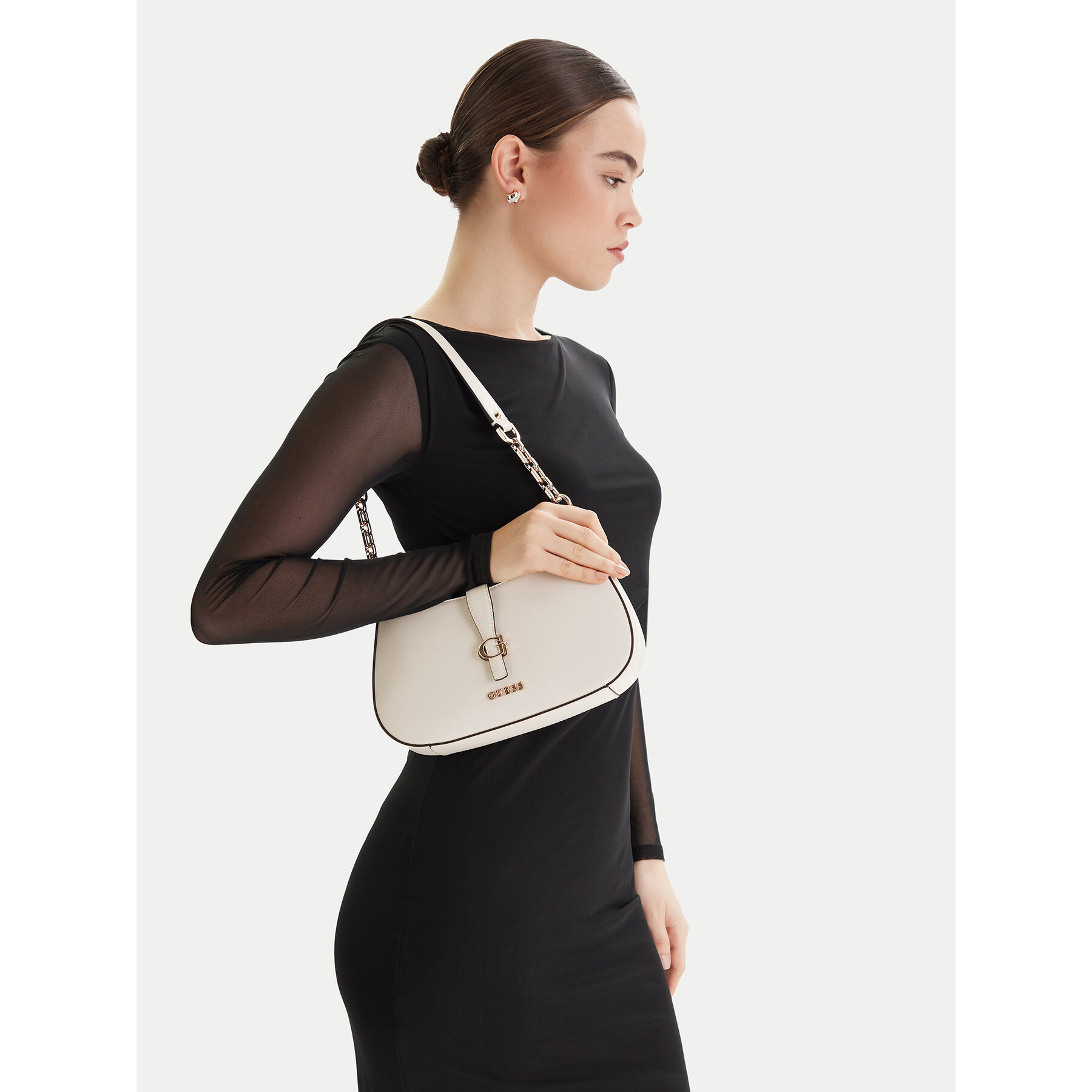 Táska Guess Carrie HWVG98 96180 Ekru