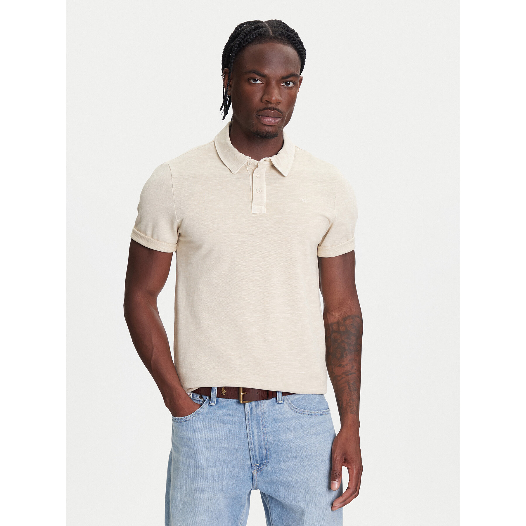 Mustang Polo Palco 1016505 Beige Regular Fit