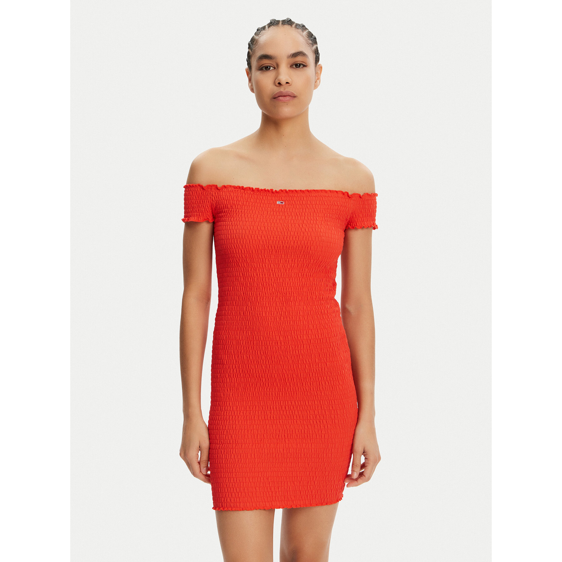 Tommy Jeans Sommerkleid DW0DW20298 Orange Slim Fit