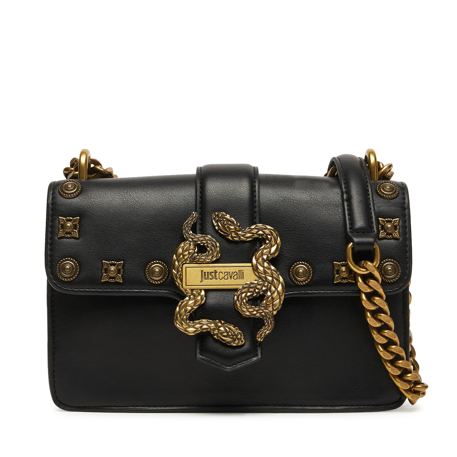 Дамска чанта Just Cavalli Iconic Snakes 81RA4BAF ZSE07 Черен