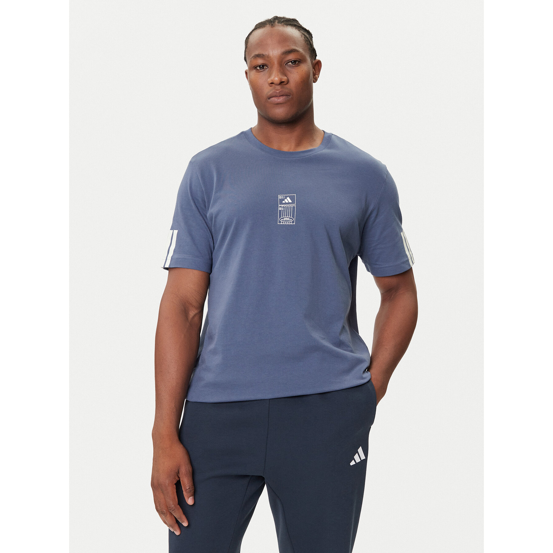 adidas T-Shirt Stadium Ticket JM6472 Μπλε Loose Fit