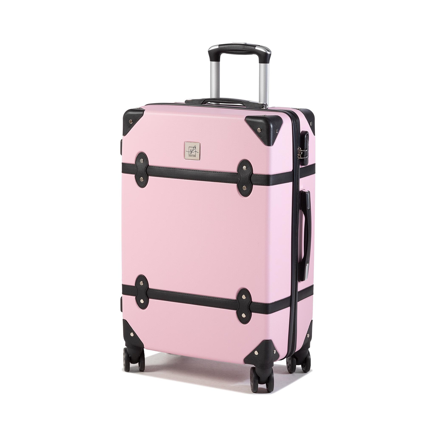 Valigia grande Semi Line T5509-3 Rosa, Taglia 00, taglia : 00