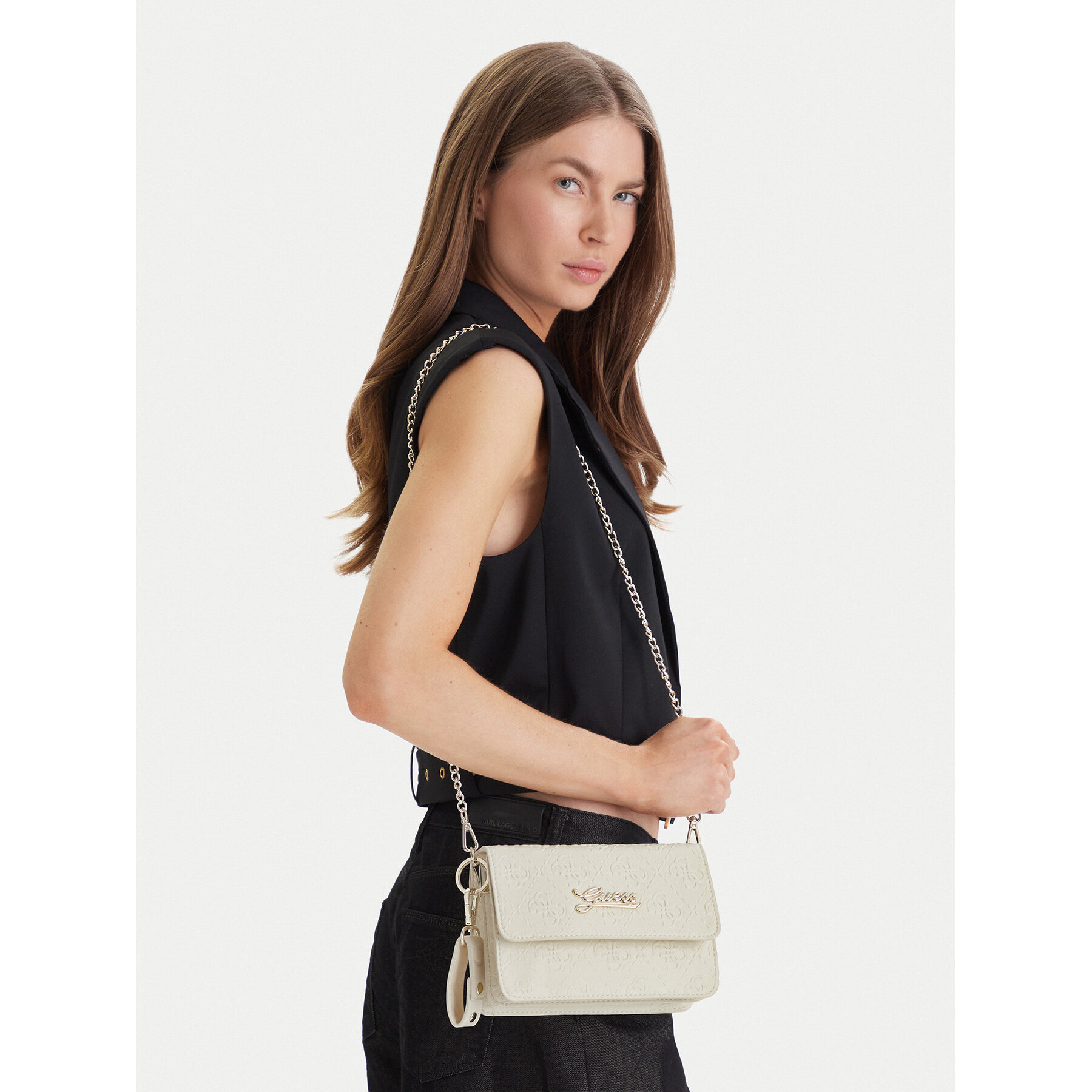 Geantă Guess J6RZ15 WGT10 Écru