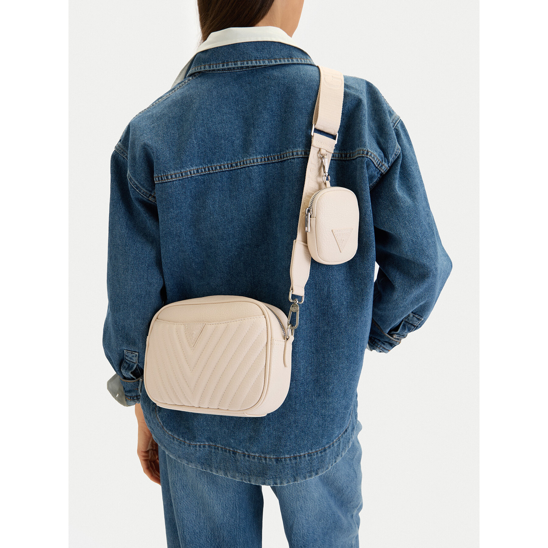 Geantă Guess Jeans CWBEO-GUESS-M-001-09 Écru