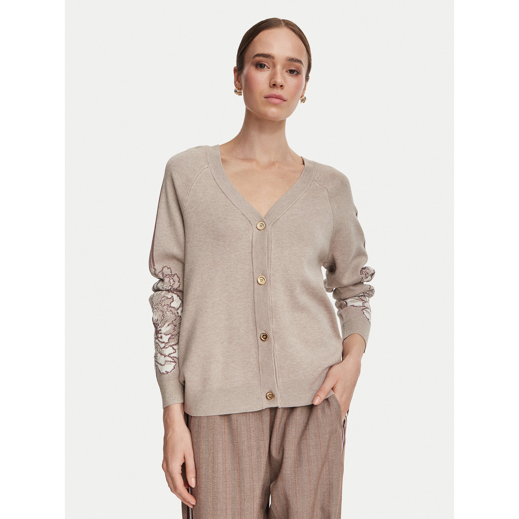 Liu Jo Sport Strickjacke TF6093 MS49I Grau Regular Fit