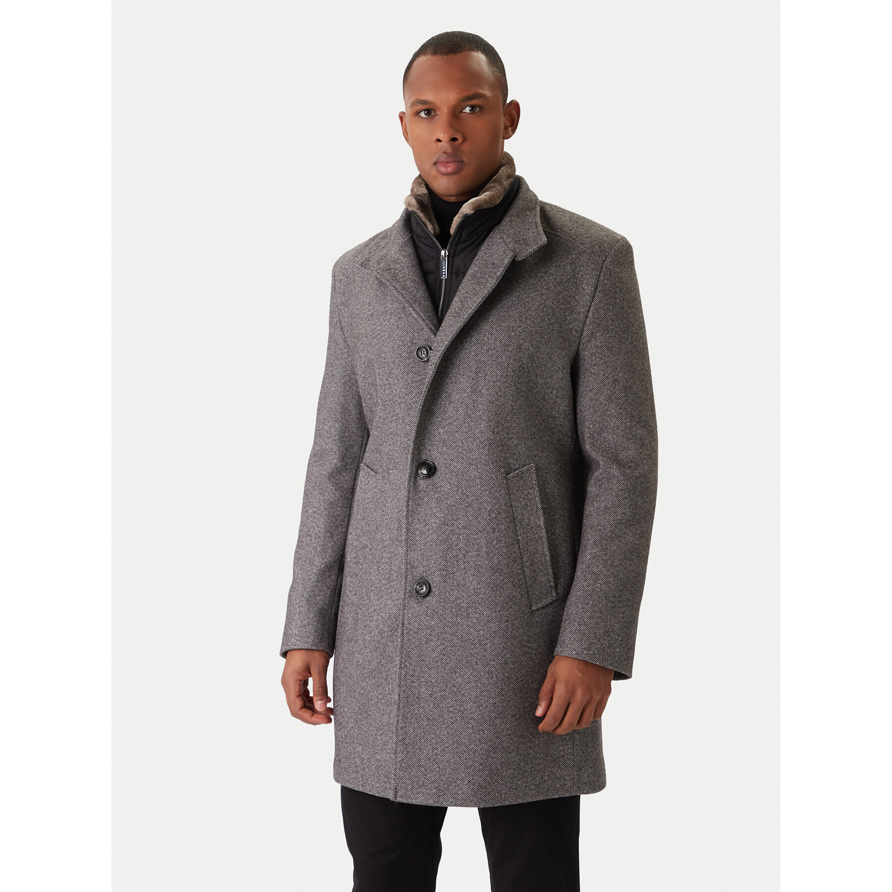 Bugatti Übergangsmantel 821429-84204 M Grau Regular Fit
