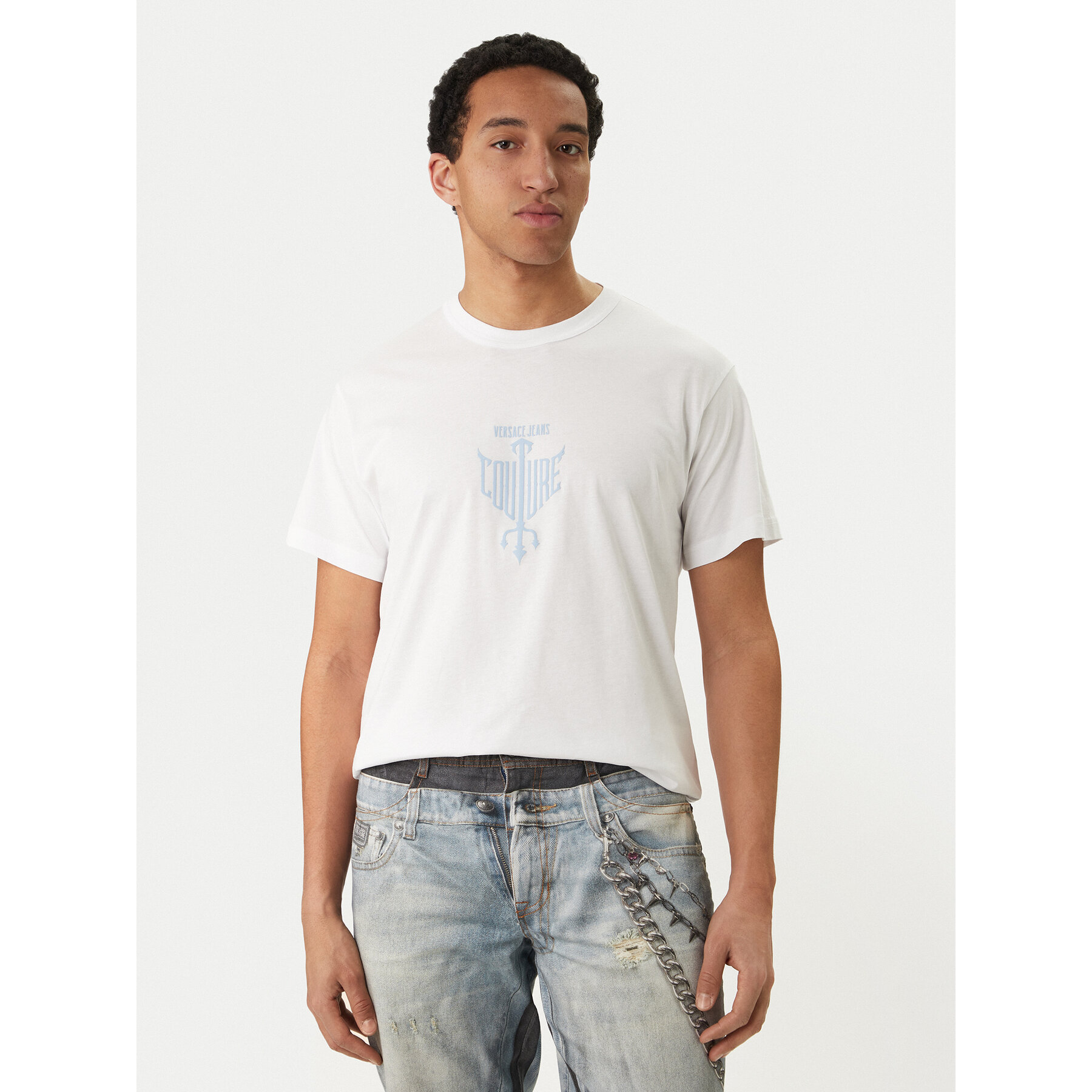 Versace Jeans Couture T-Shirt 80GAHT14 CJ00T Weiß Regular Fit