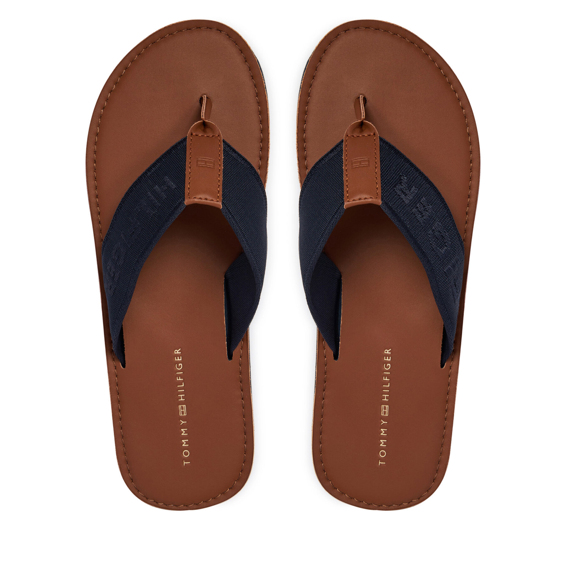 Žabky Tommy Hilfiger Jacquard Logo FM0FM05808 Tmavomodrá