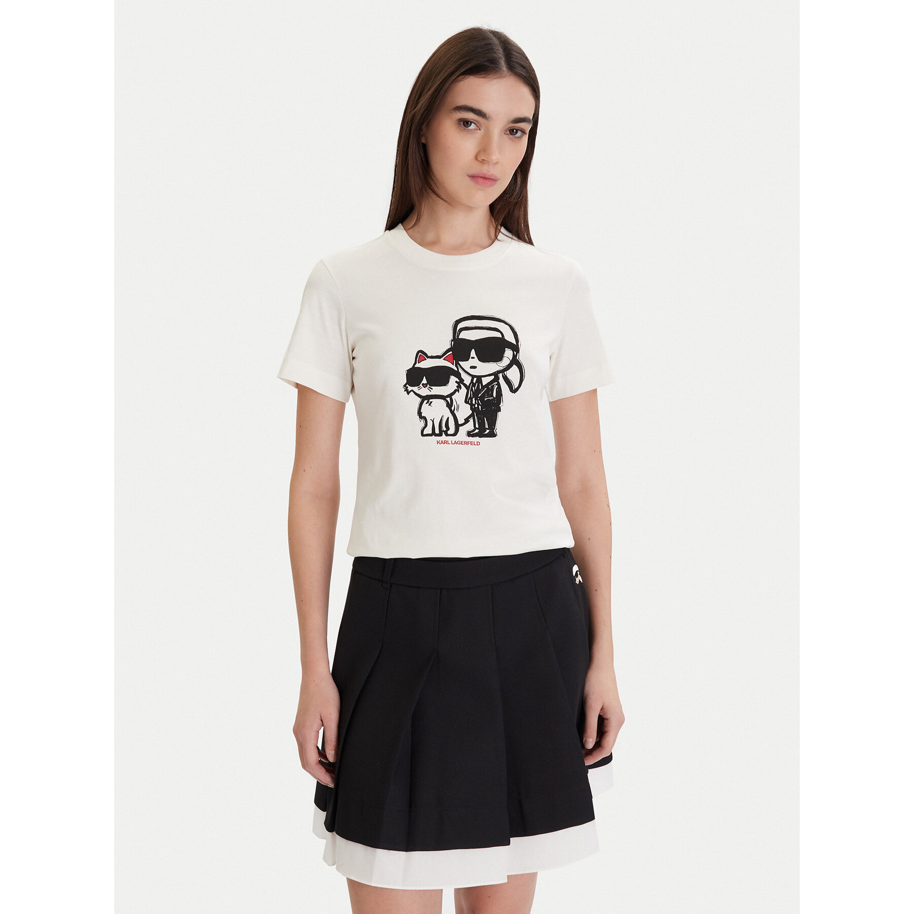 KARL LAGERFELD T-Shirt A1W17129 Εκρού Regular Fit