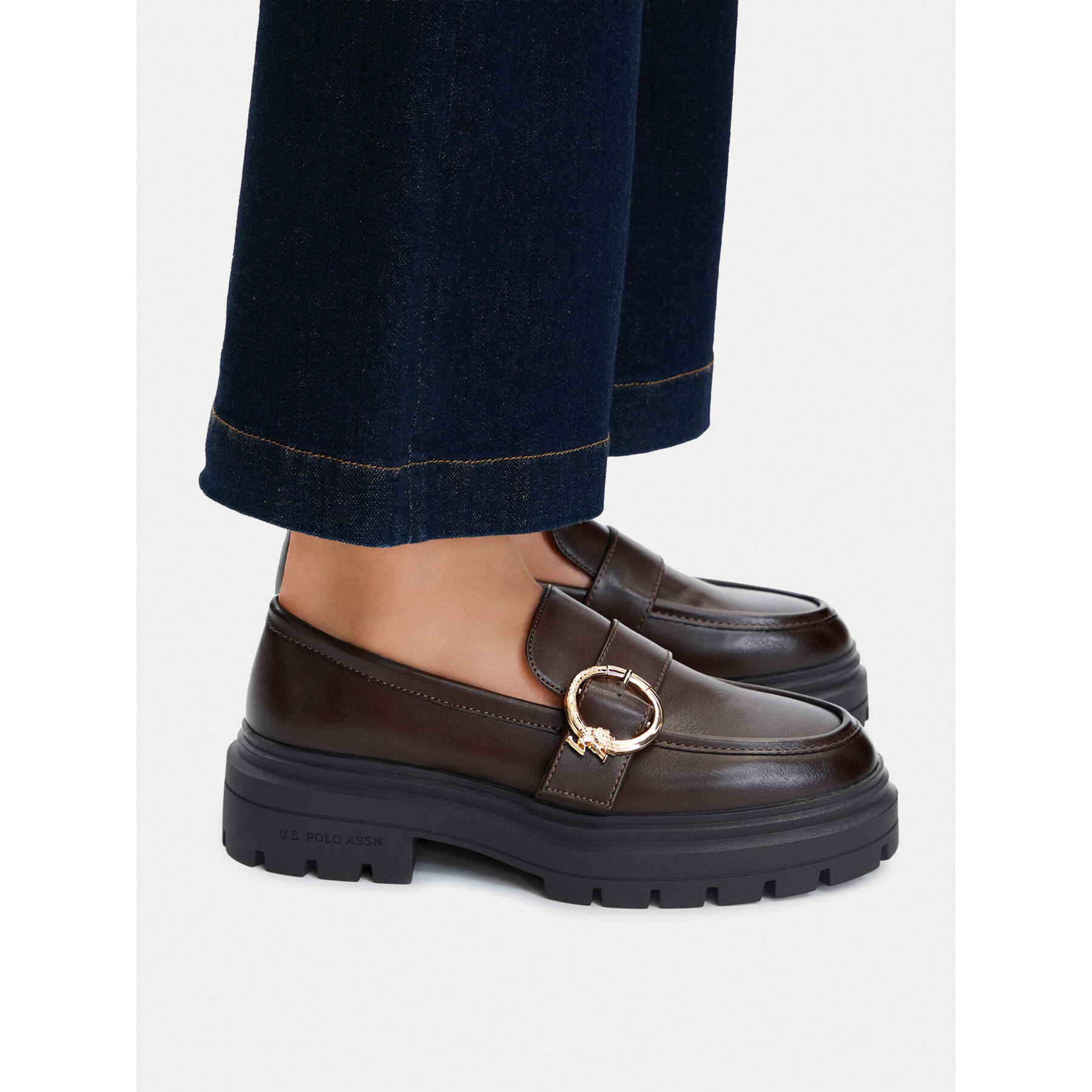 Loafers U.S. Polo Assn. EO-SVETA001W/GY1 Tmavo hnedá