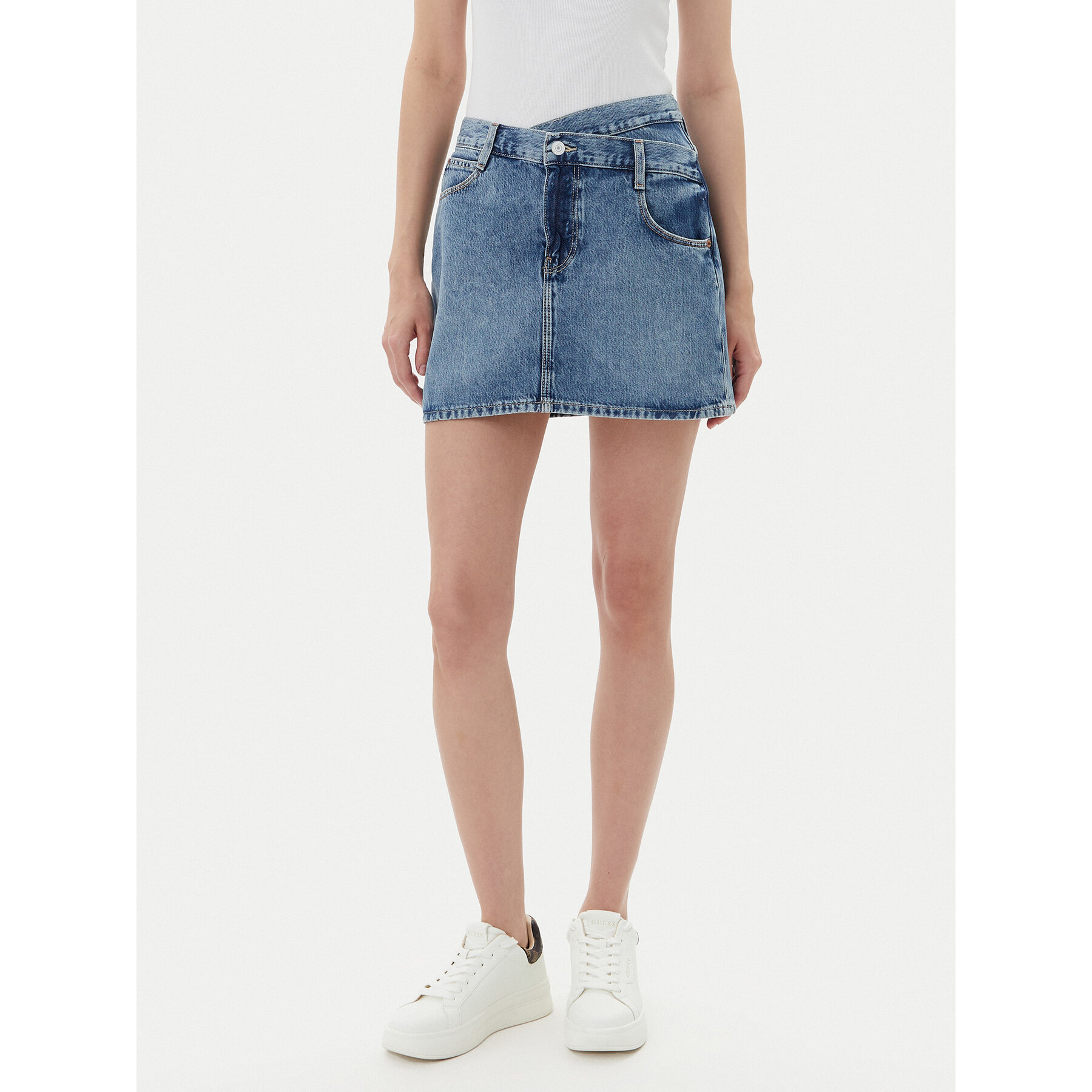 Guess Jeansrock W5YD1C D5QKB Dunkelblau Regular Fit