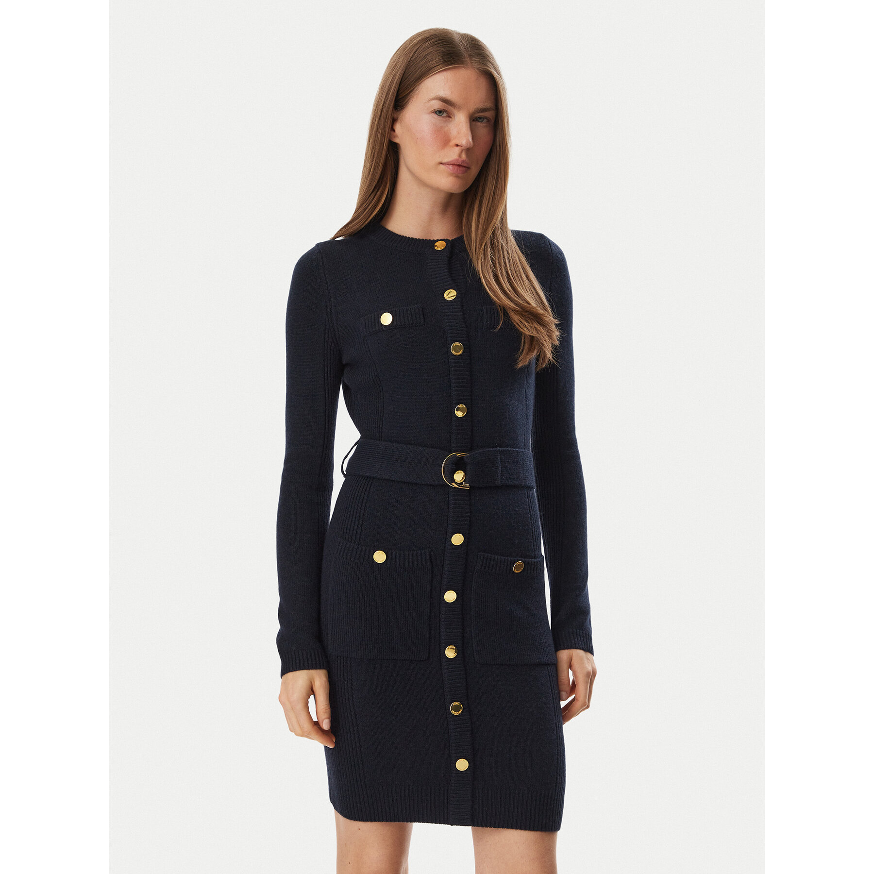 Marciano Guess Strickkleid 5BGK43 5893Z Dunkelblau Regular Fit