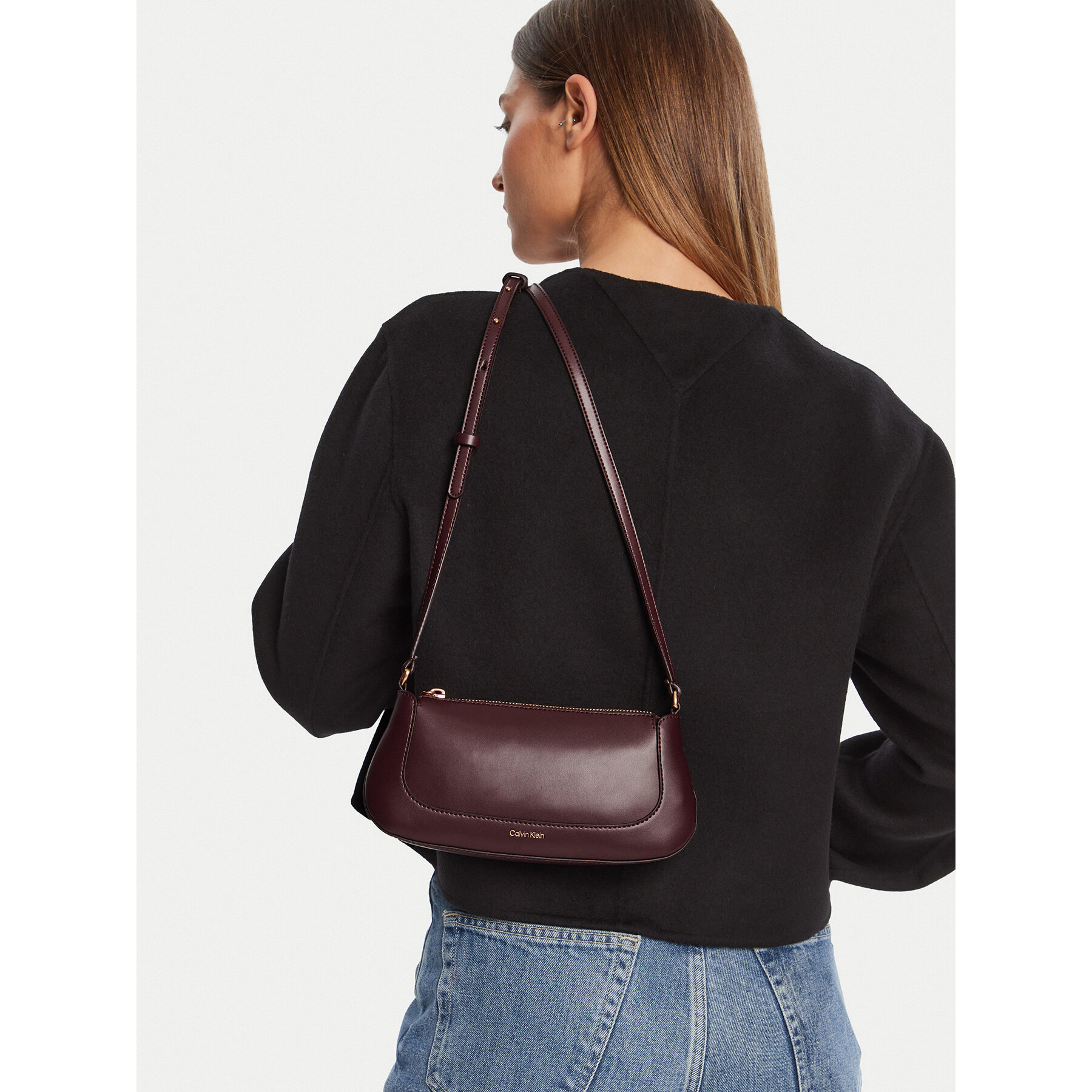 Borsetta Calvin Klein Hardware Zip Crossbody LV04F1046G Bordeaux