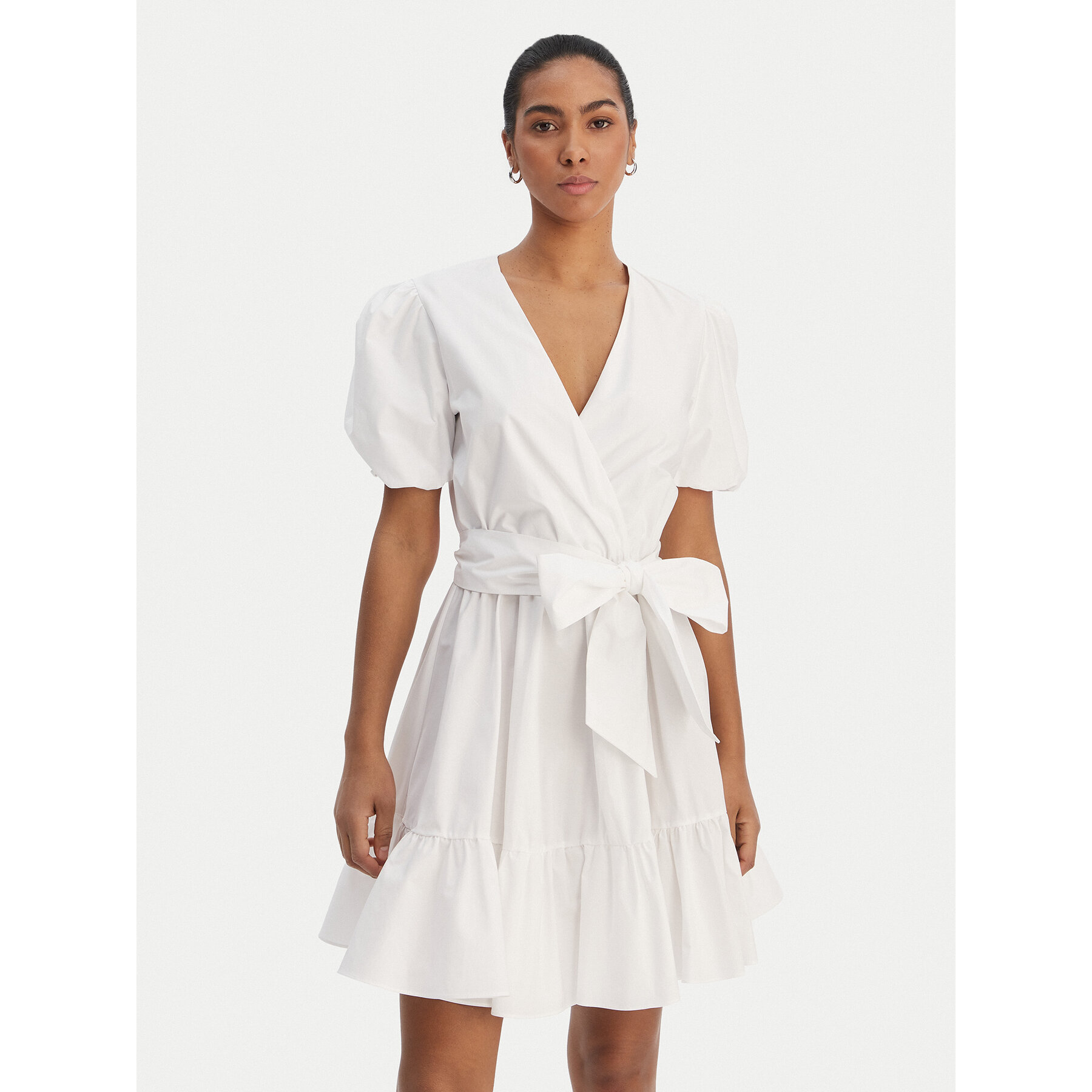 Fracomina Coctailkleid FY26SD1037W40001 Weiß Regular Fit