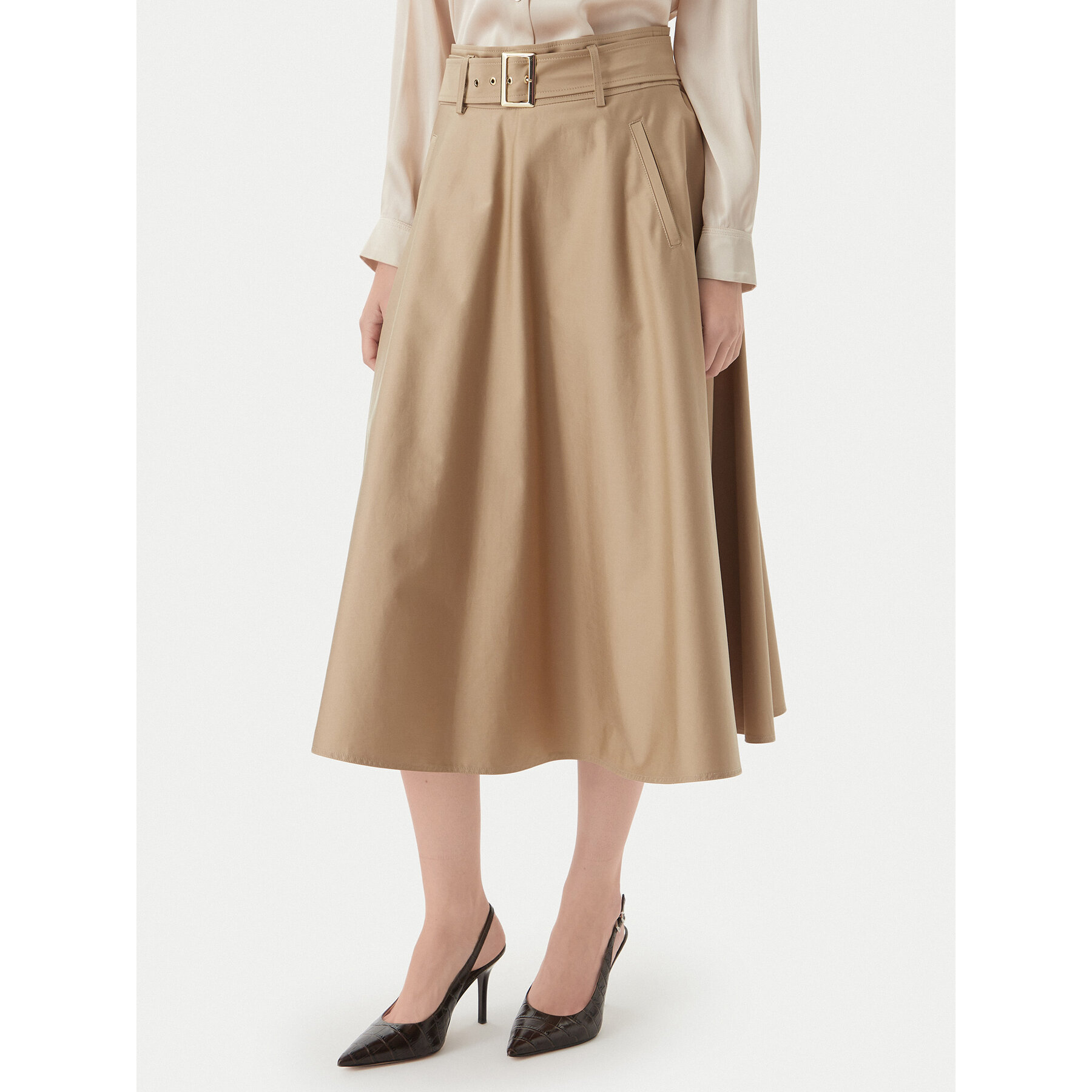 Marella Trapezförmiger Rock Tappeto 2613101101 Beige Regular Fit