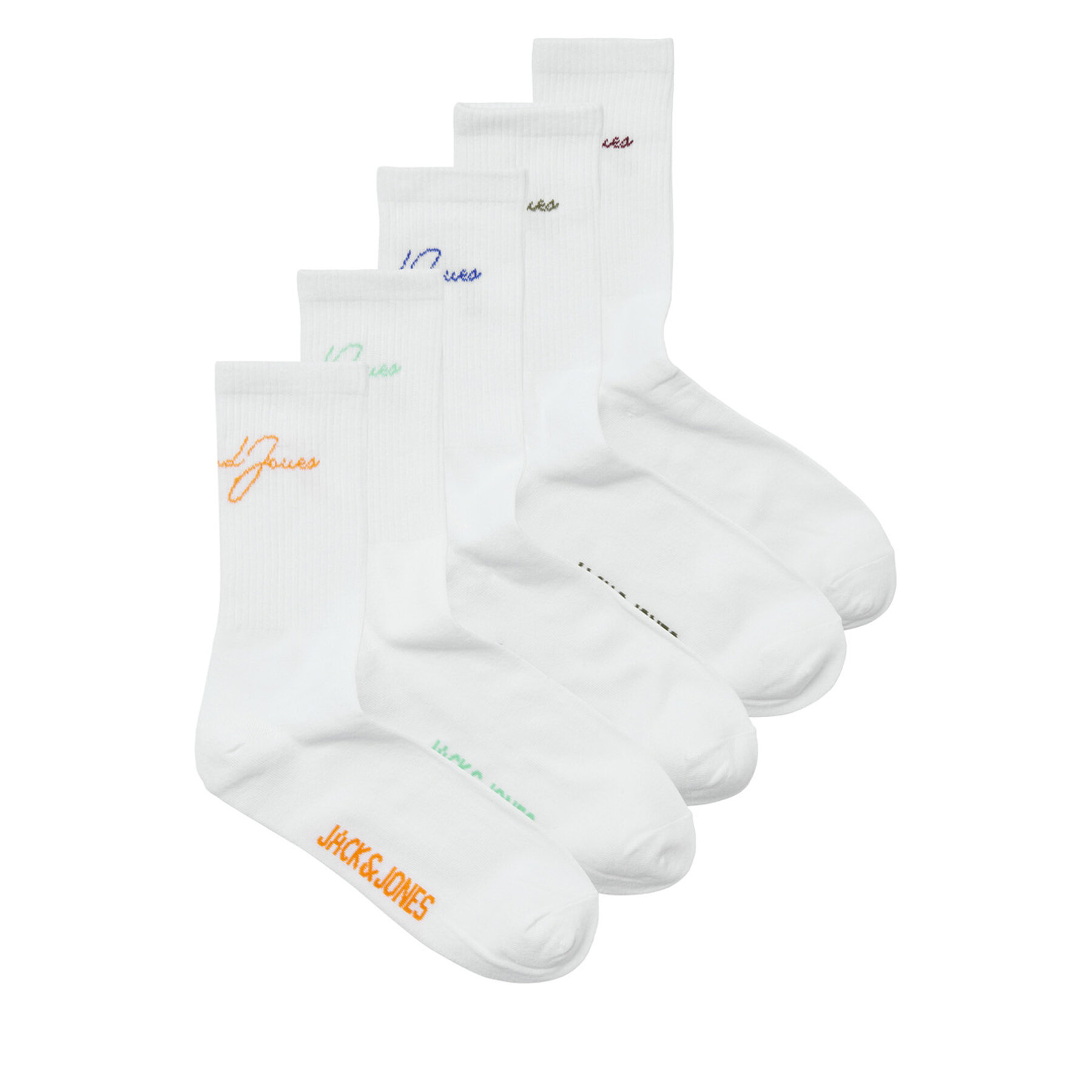 Lot de 5 paires de chaussettes hautes enfant Jack&Jones Junior Lukas 12259504 Blanc