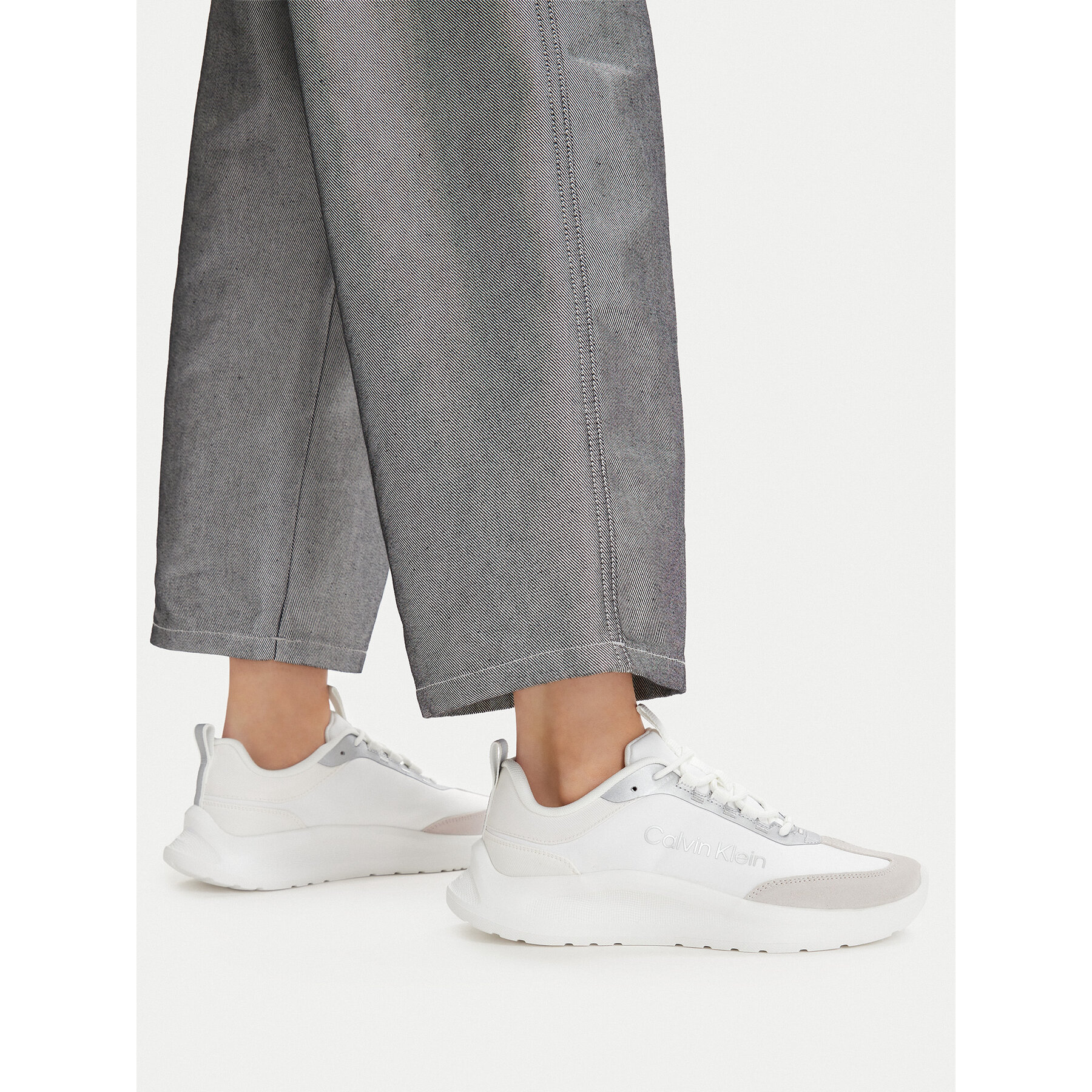 Sneakersy Calvin Klein Light Eva Runner Nyl-Sue HW0HW03149 Biela