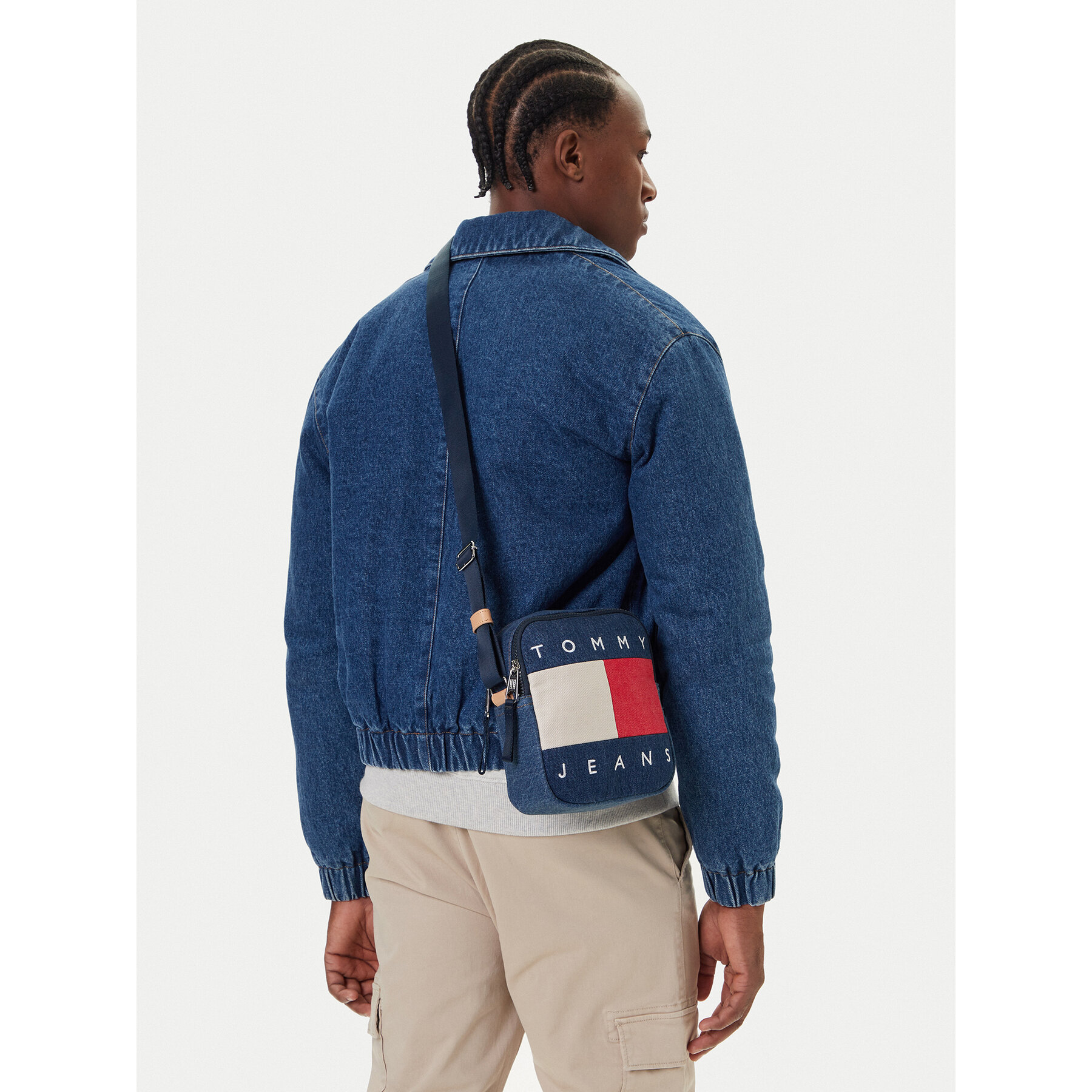 Torbica za okrog pasu Tommy Jeans Tjm Archive Denim Reporter AM0AM13814 Modra