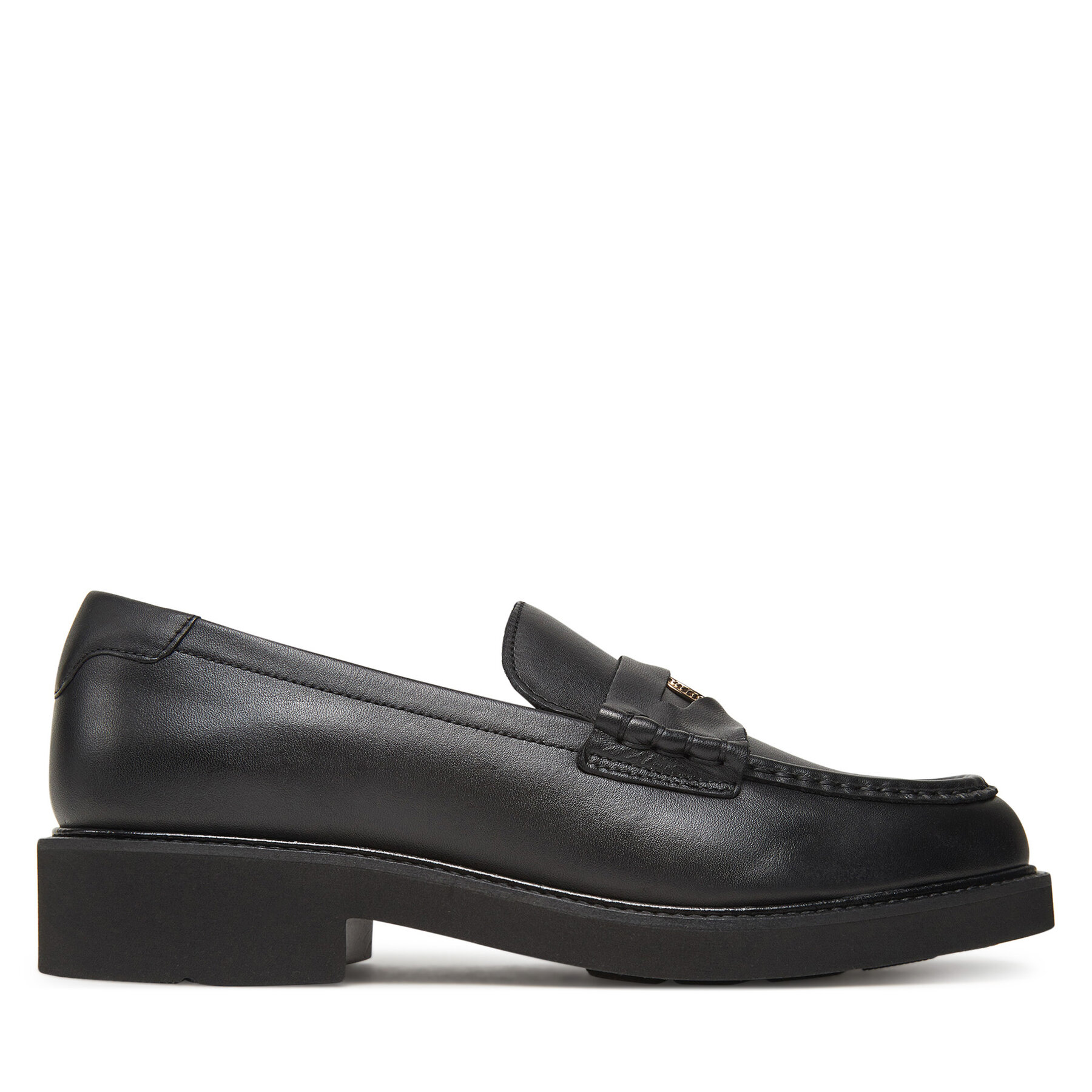Lords Tommy Hilfiger Crest Squarish Toe Penny Loafer FW0FW08633 Negru
